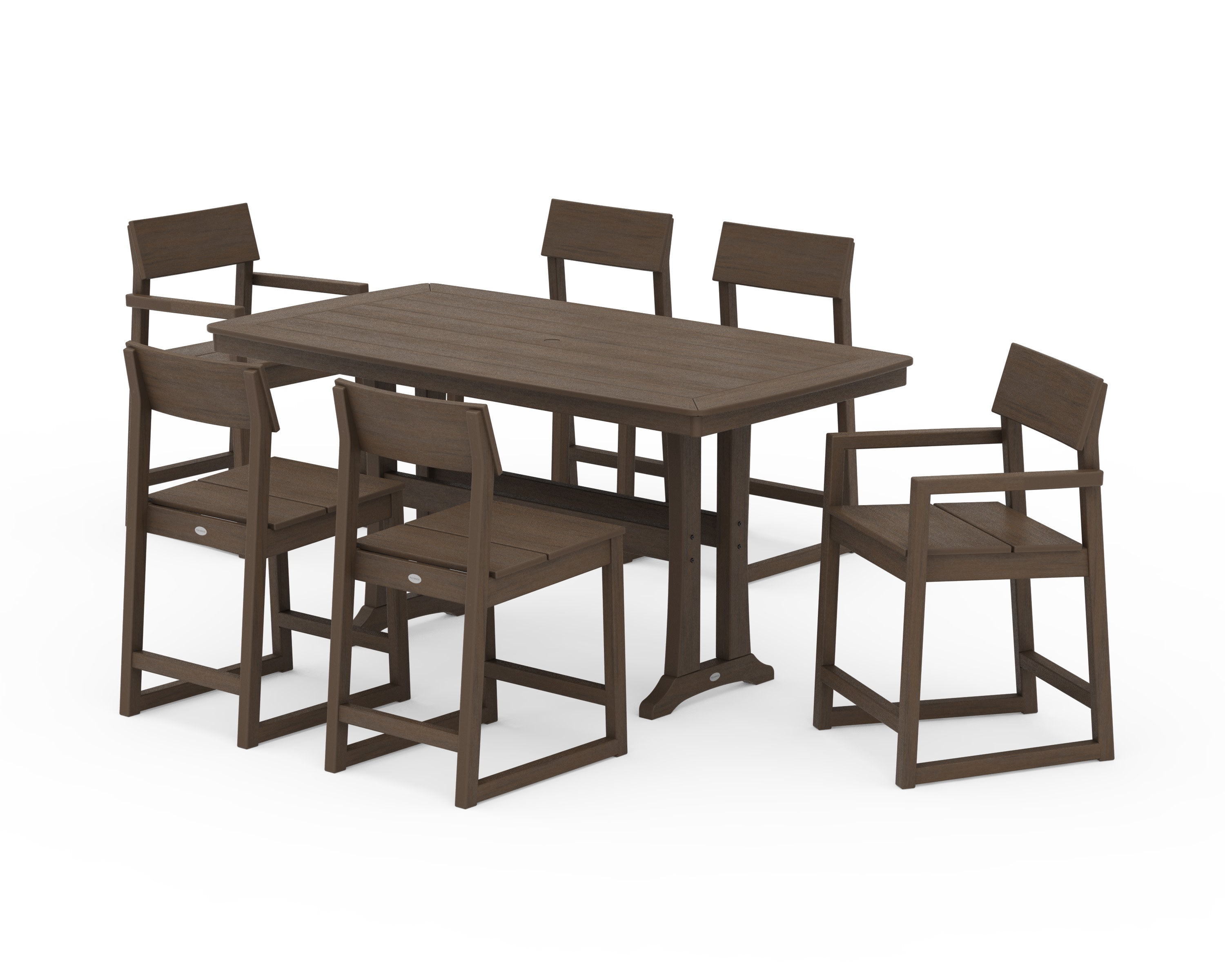 EDGE 7-Piece Counter Set with Trestle Legs in Kona