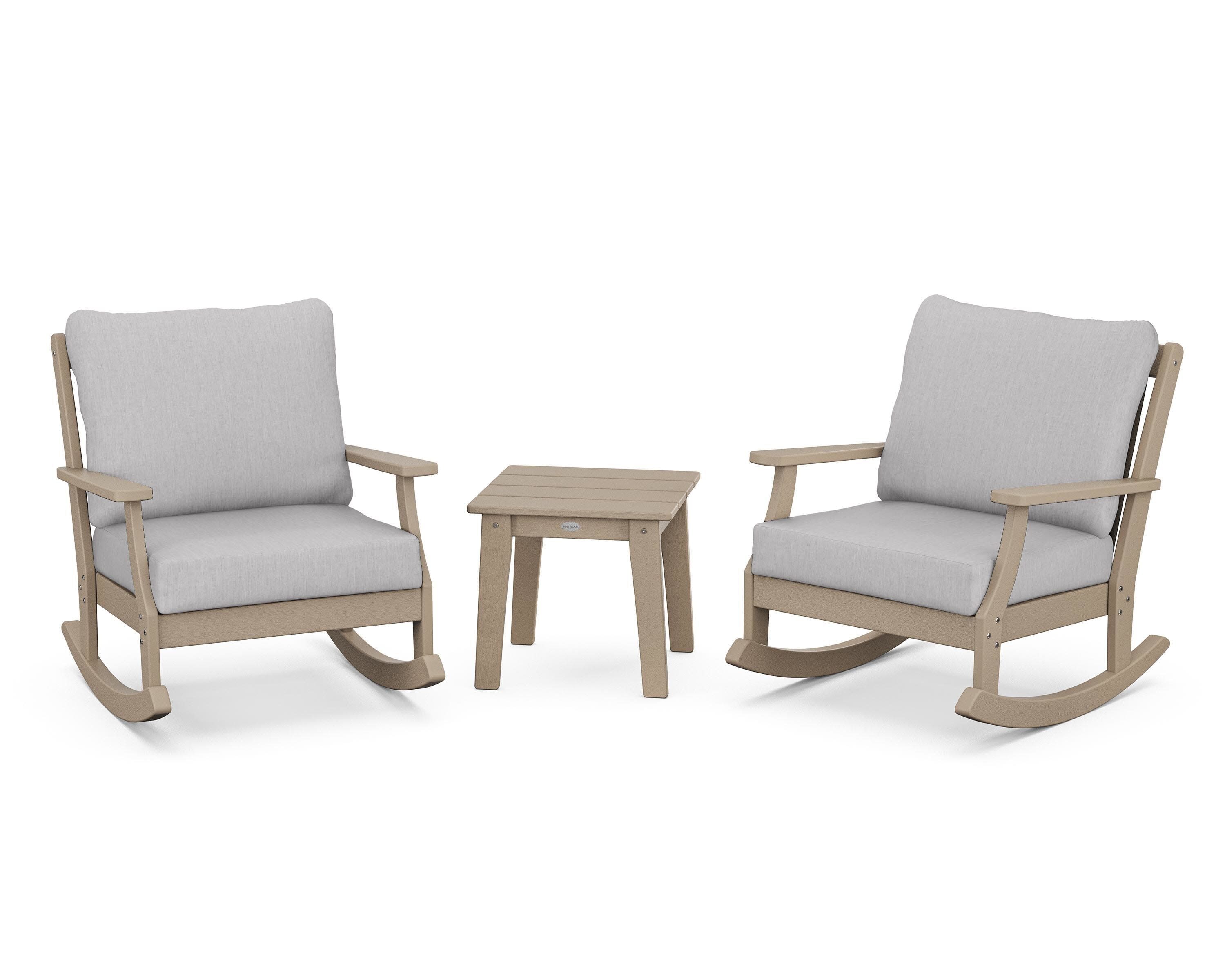 Braxton 3-Piece Deep Seating Rocker Set in Vintage Sahara / Granite