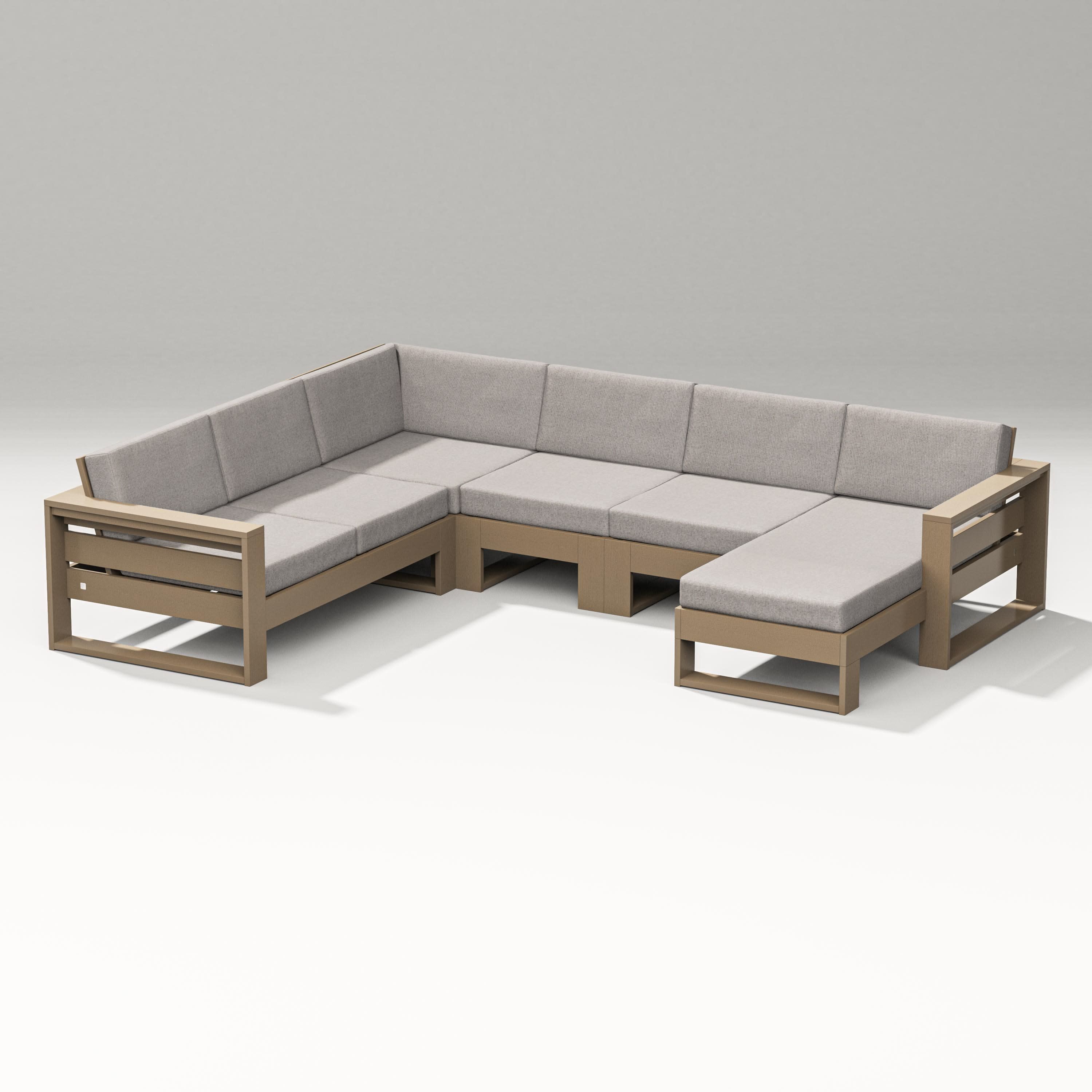 Latitude Corner Sectional with Right Chaise in Vintage Sahara / Weathered Tweed