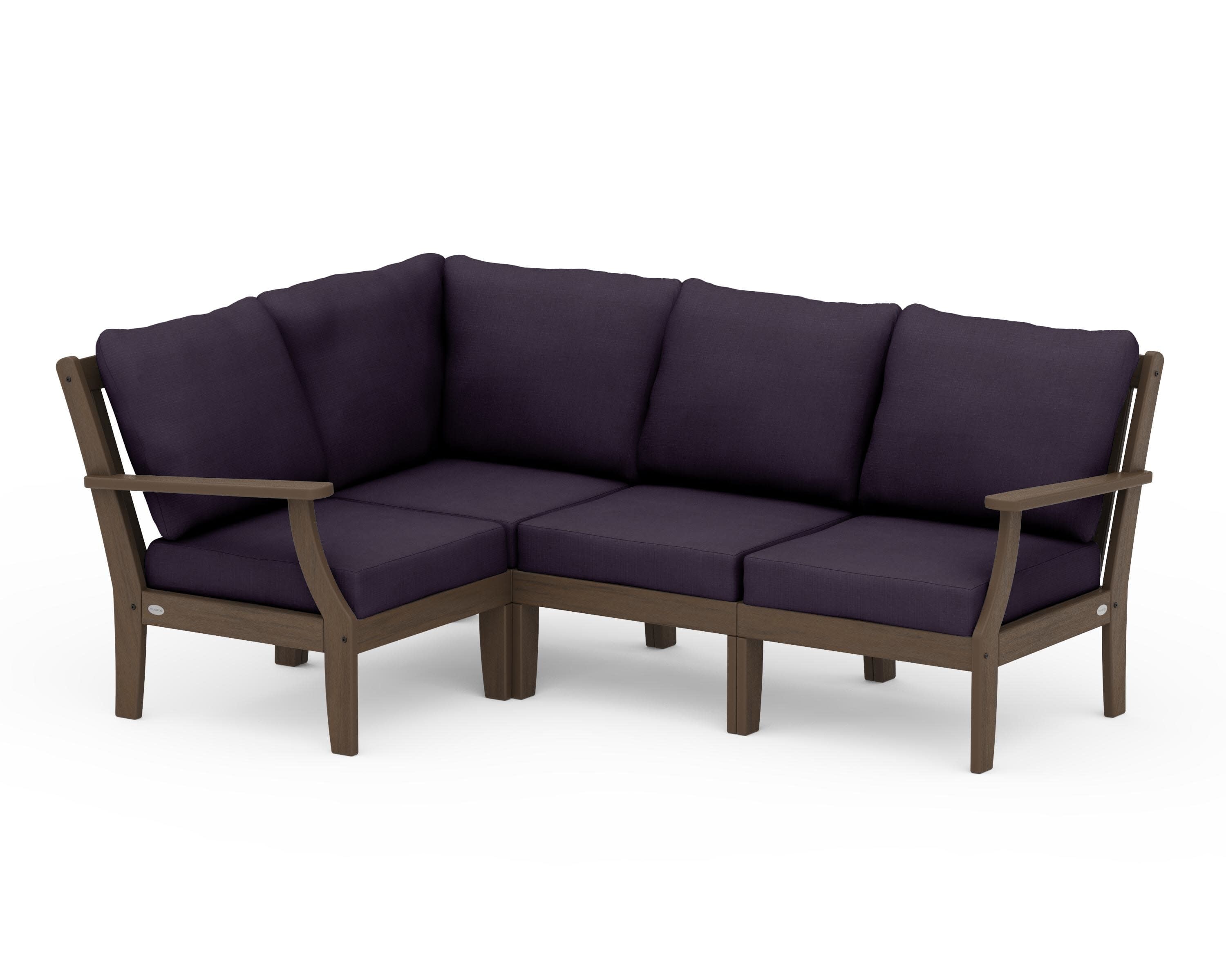 Braxton Modular 4-Piece Deep Seating Set in Kona / Navy Linen