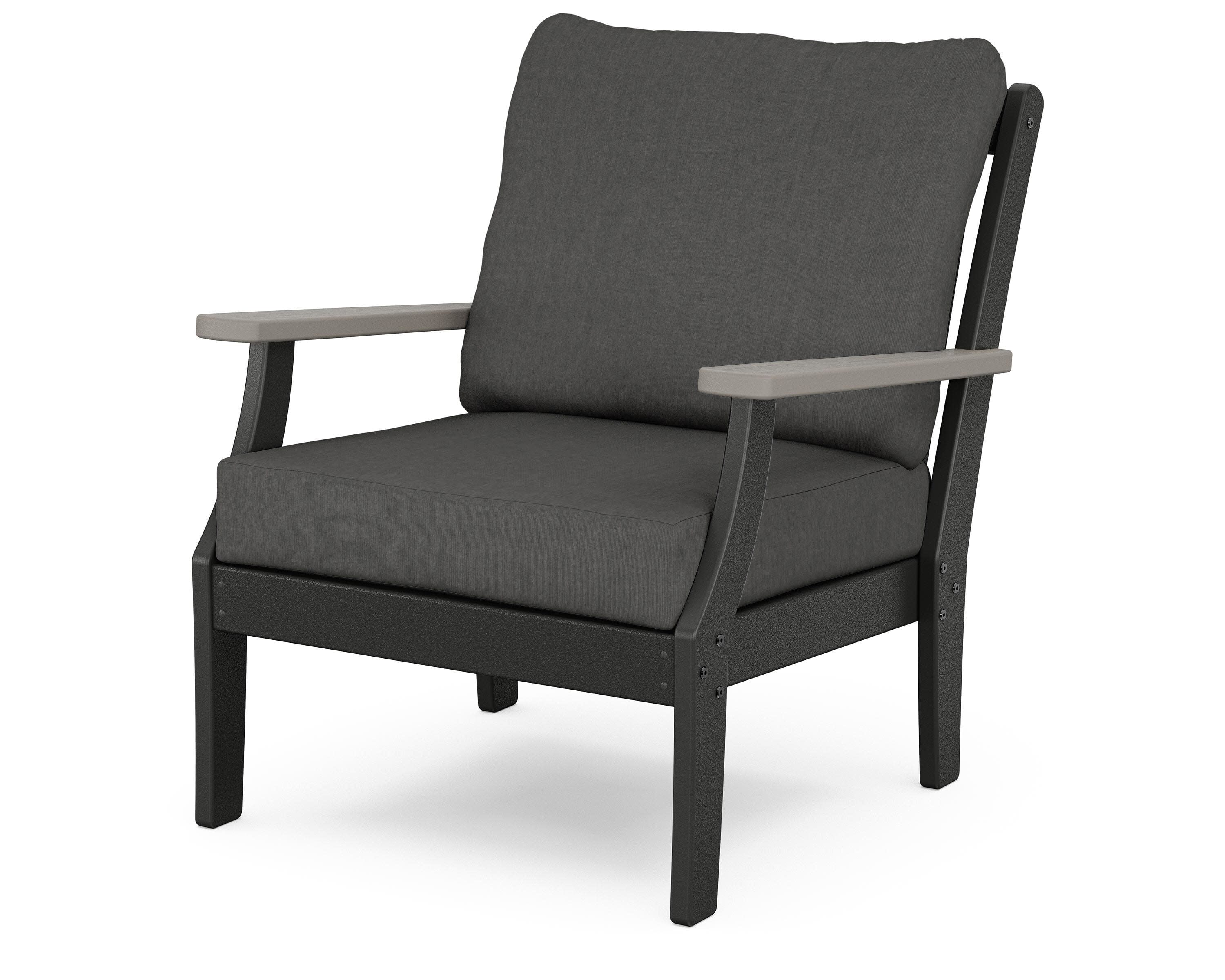 Braxton Deep Seating Chair in Black / Driftwood / Spectrum Carbon