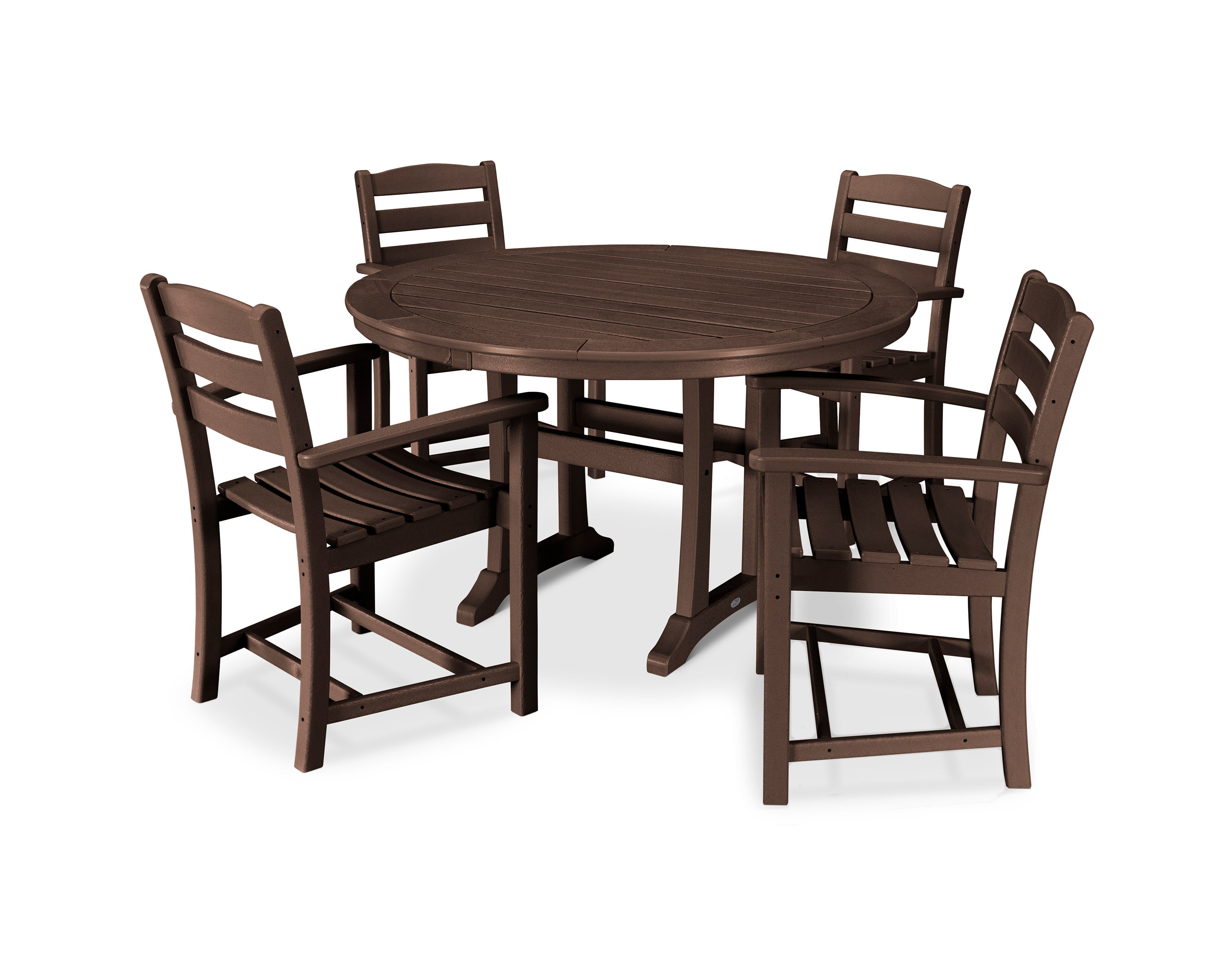 La Casa Caf 5-Piece Arm Chair Dining Set in Mahogany