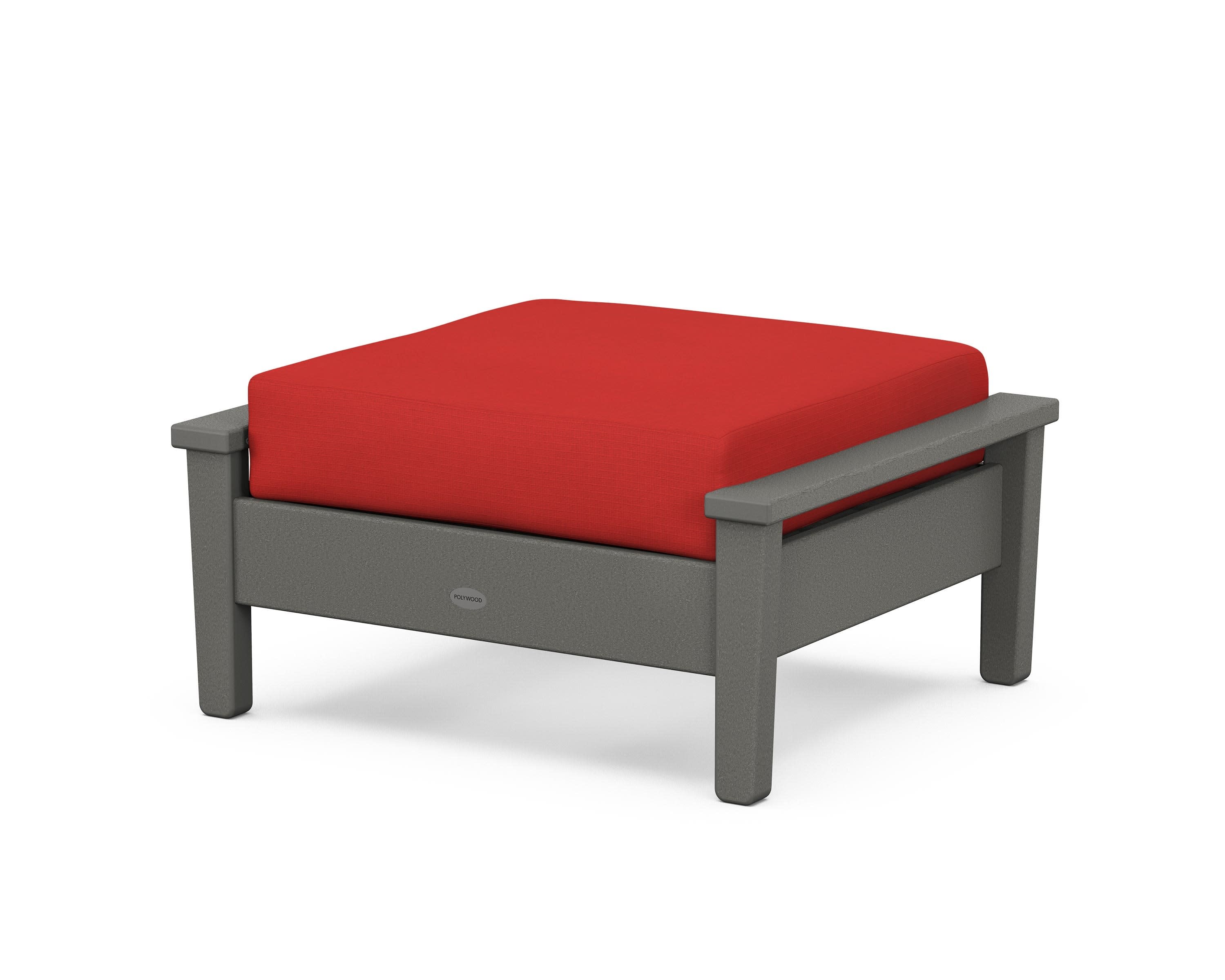 Prescott Deep Seating Ottoman in Slate Grey / Crimson Linen