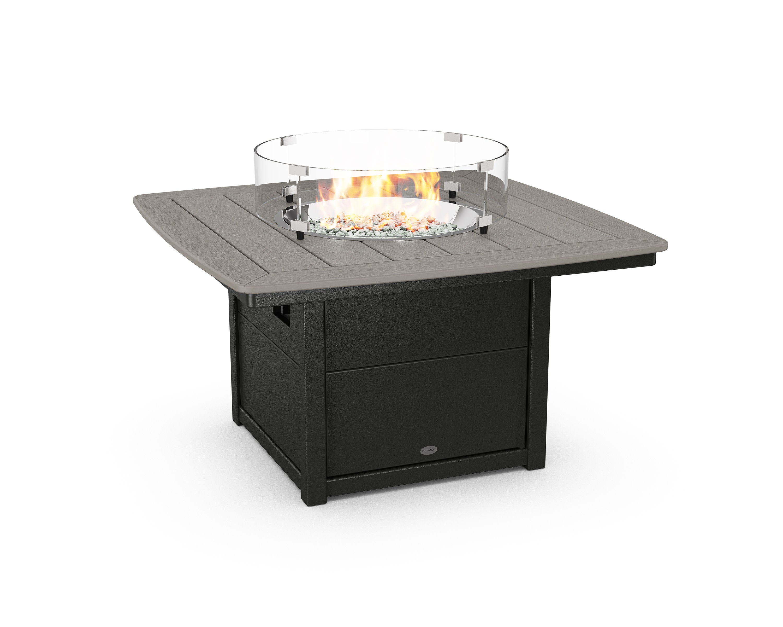 Nautical 42" Fire Pit Table in Black / Driftwood
