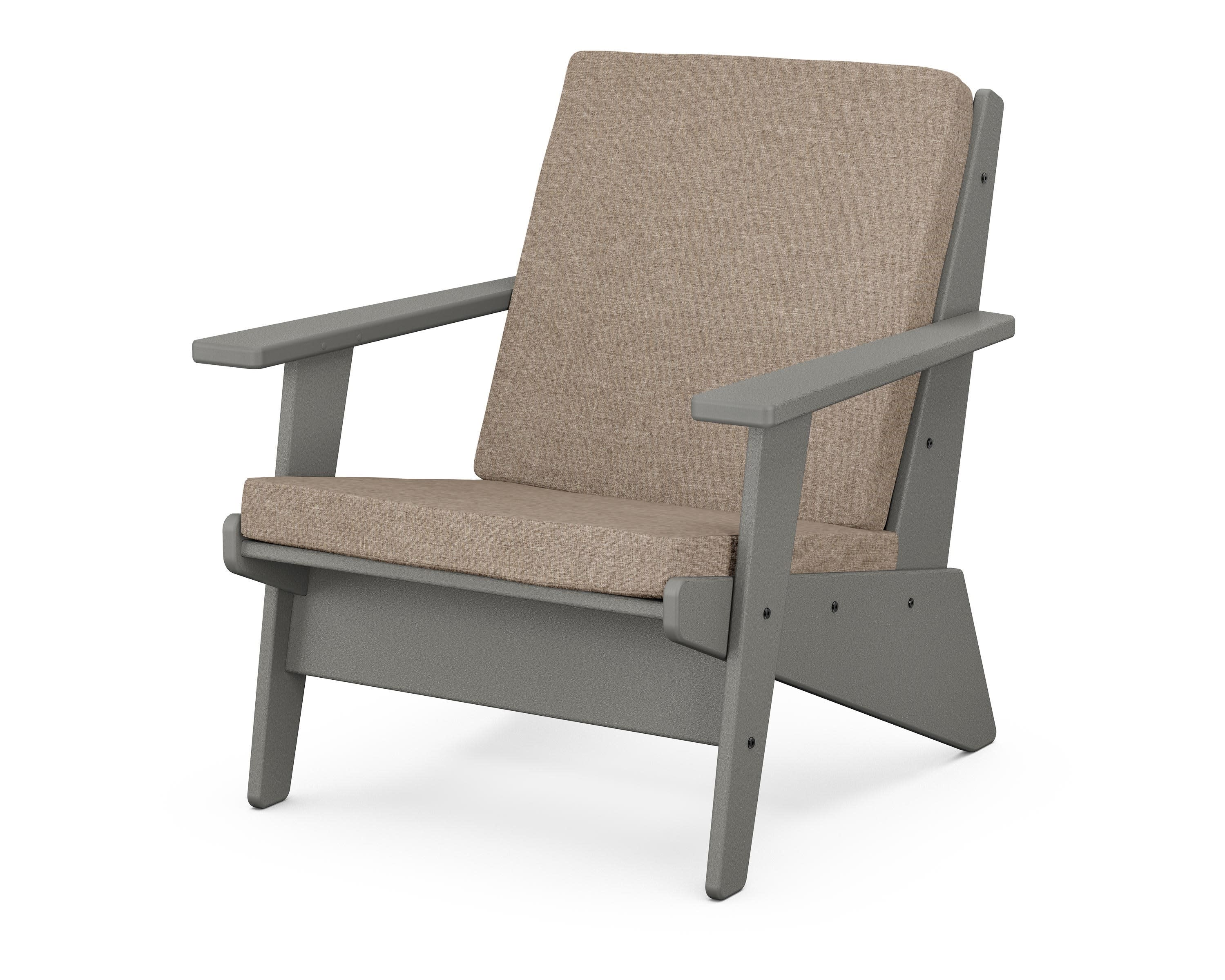 Riviera Modern Lounge Chair in Slate Grey / Spiced Burlap