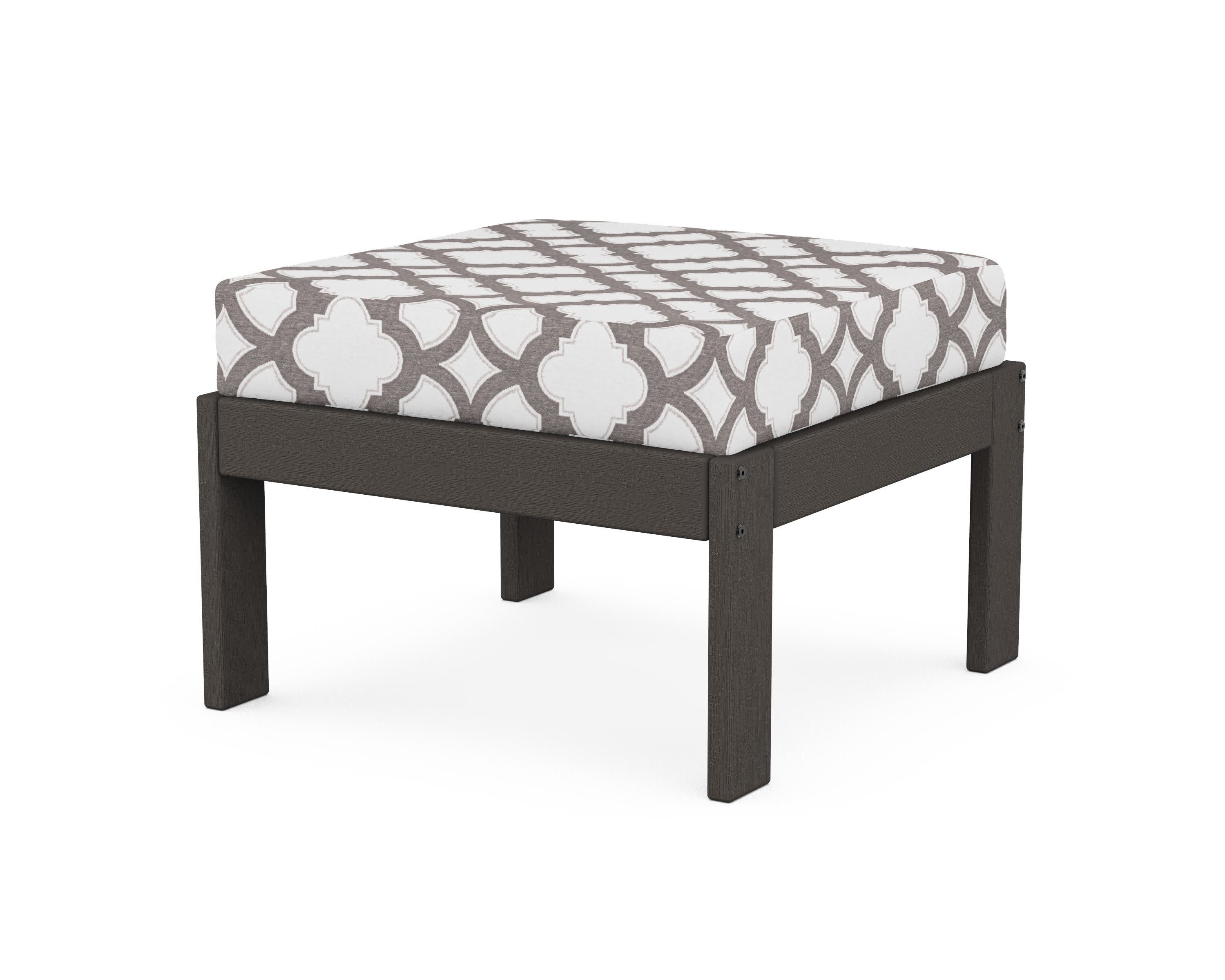 Vineyard Modular Ottoman in Vintage Coffee / Trellis Grey Mist