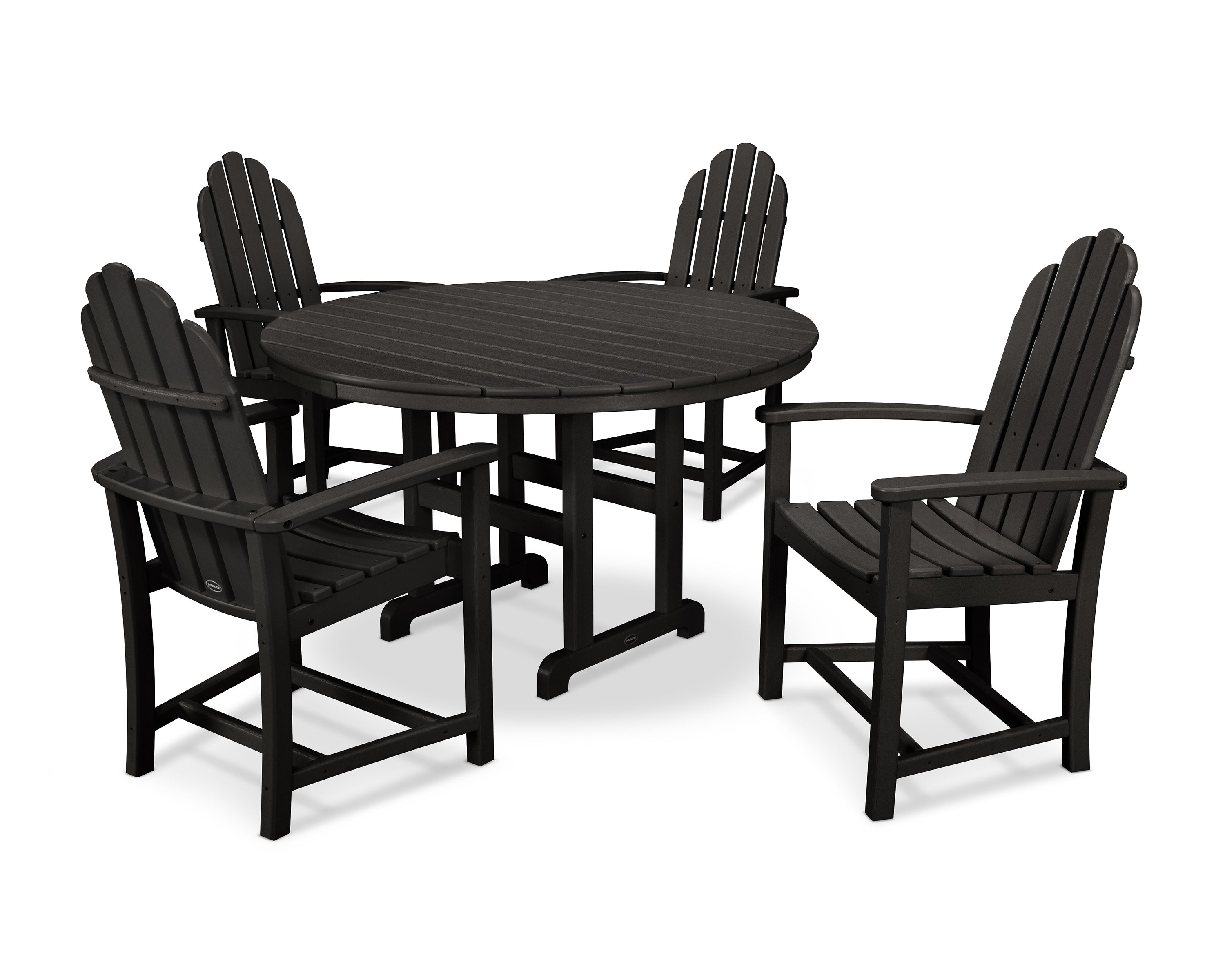 Classic Adirondack 5-Piece Round Farmhouse Dining Set in Black
