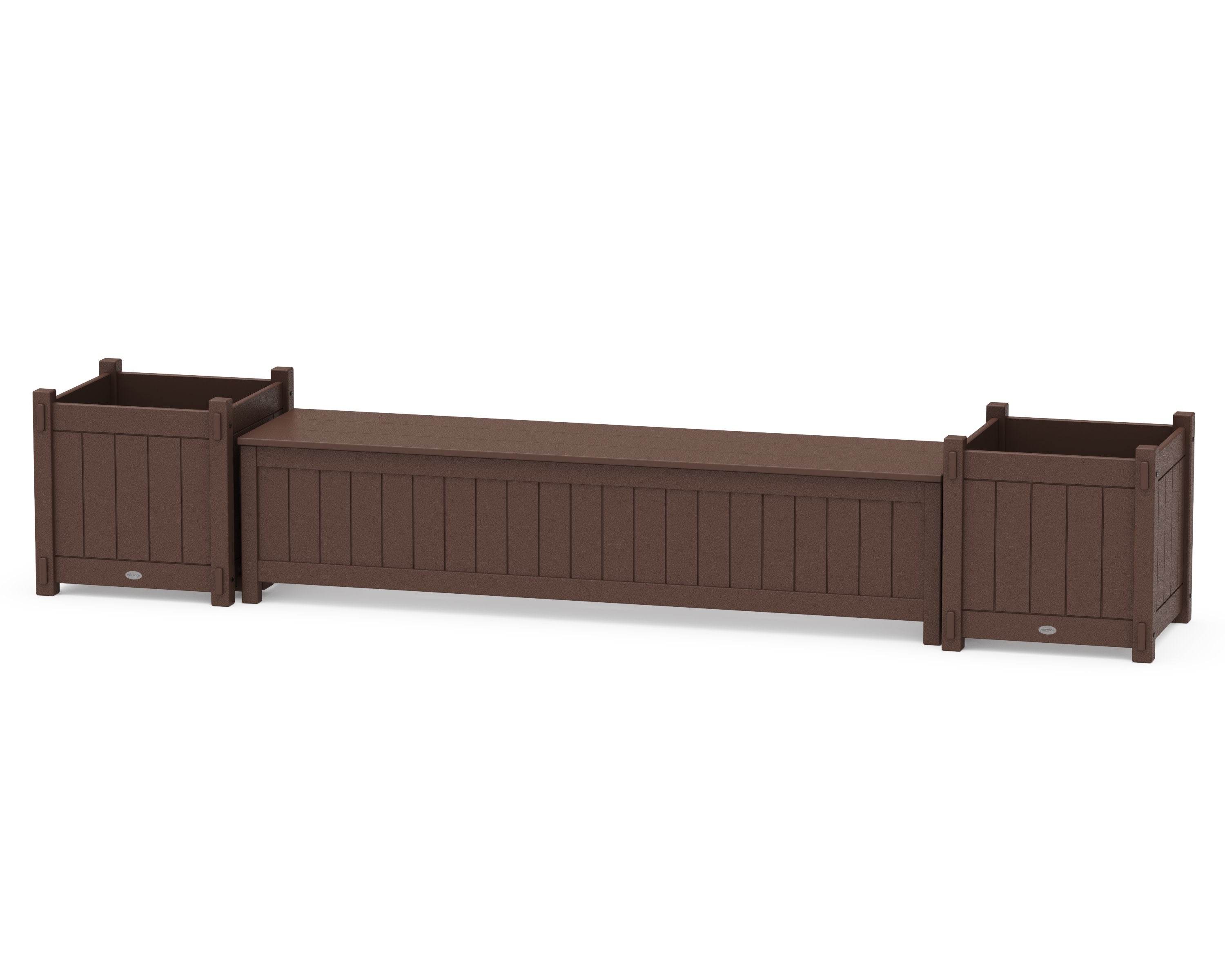 72" Vineyard Straight Planter Storage Bench Set- Large in Mahogany