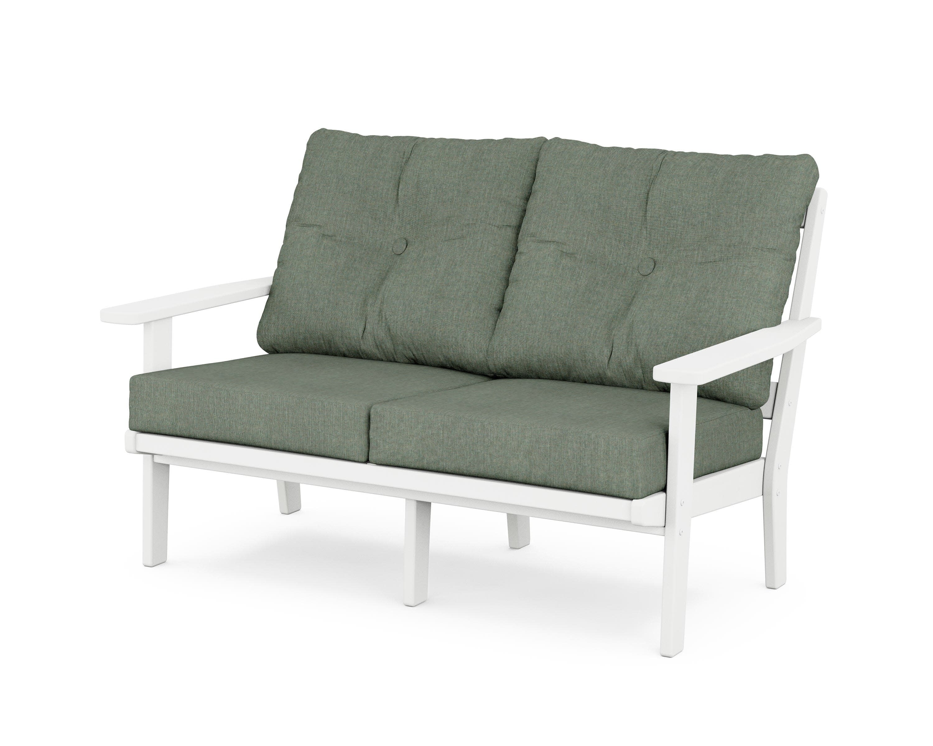 Prairie Deep SeatingLoveseat in White / Cast Sage