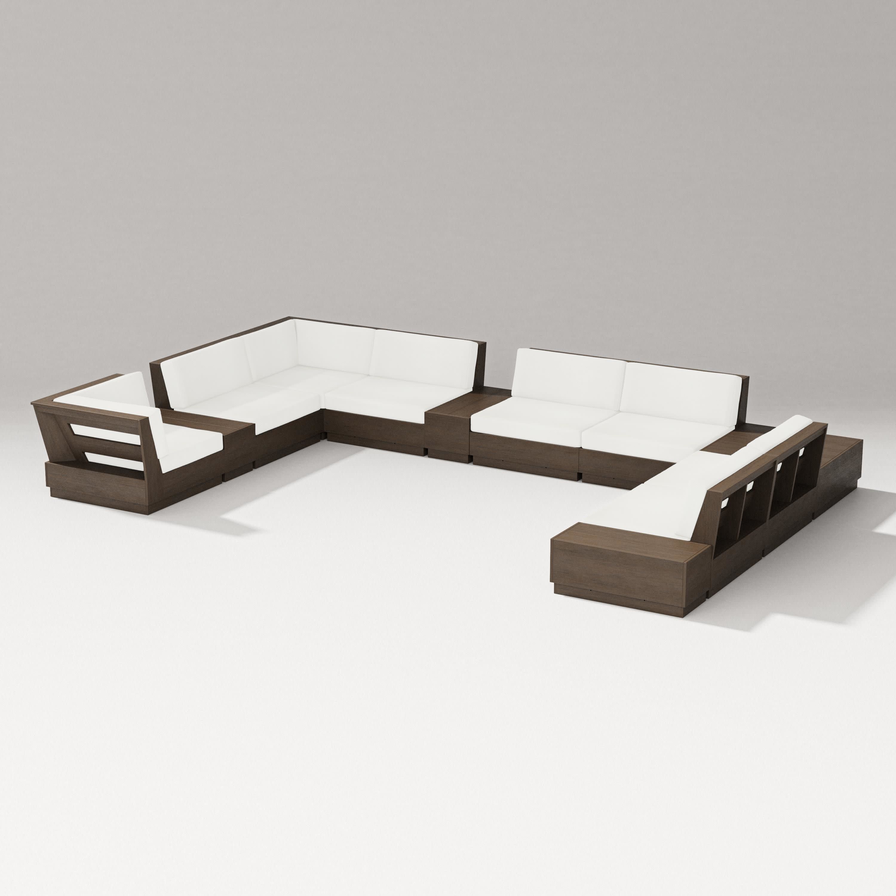 Elevate 12-Piece Conversation Sectional Set in Kona / Natural Linen