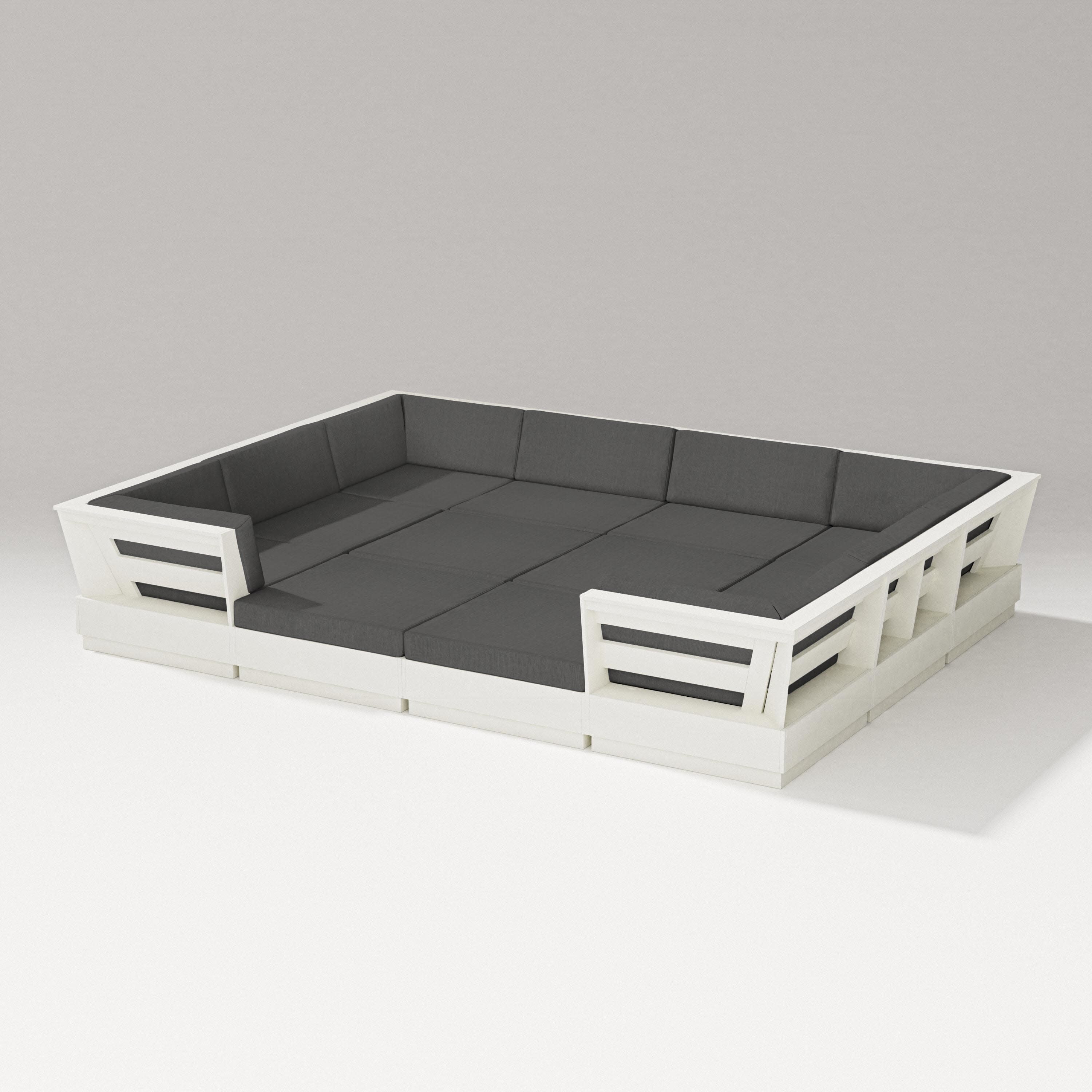 Elevate 12-Piece Pit Sectional in Vintage White / Spectrum Carbon
