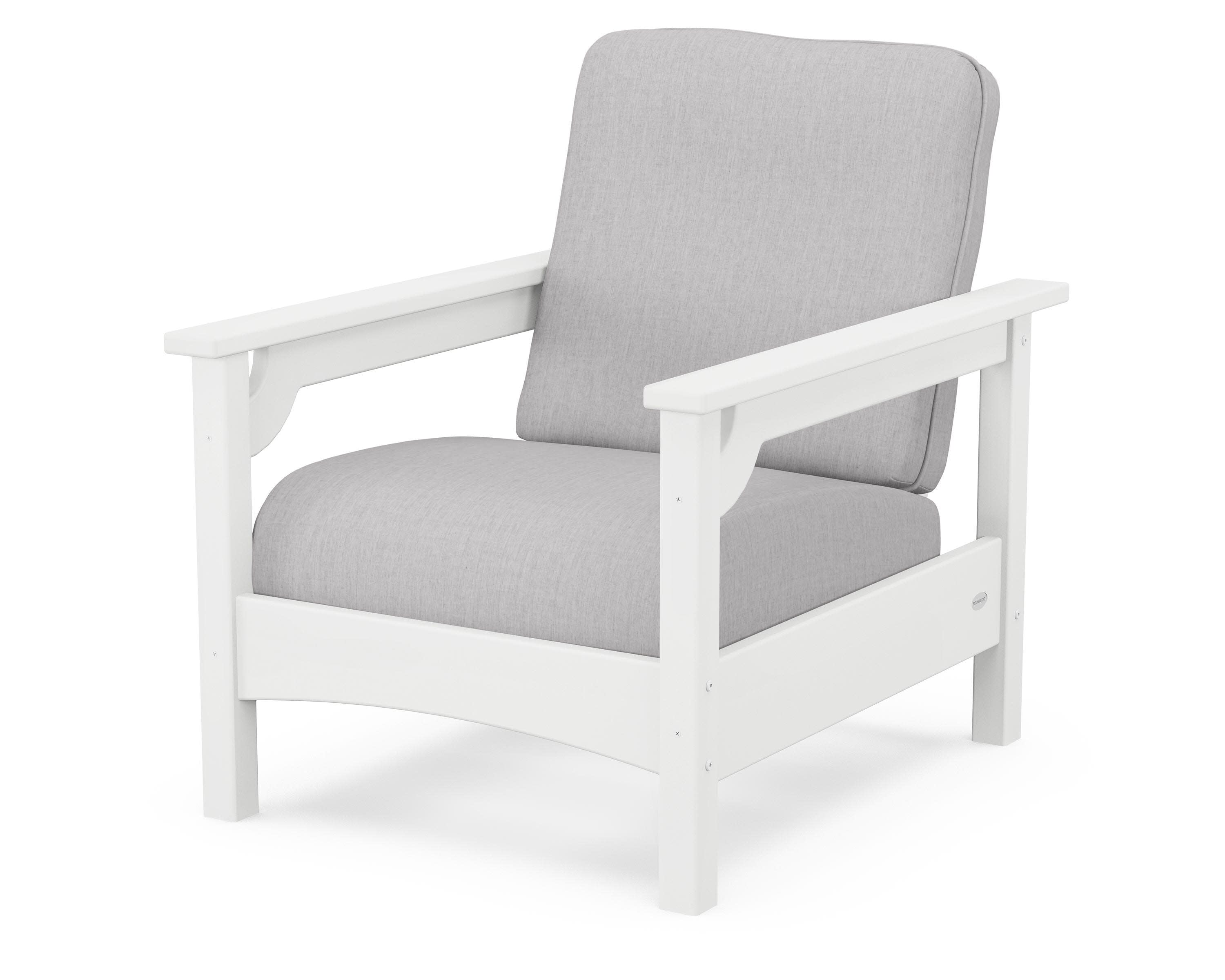 Club Chair in White / Granite