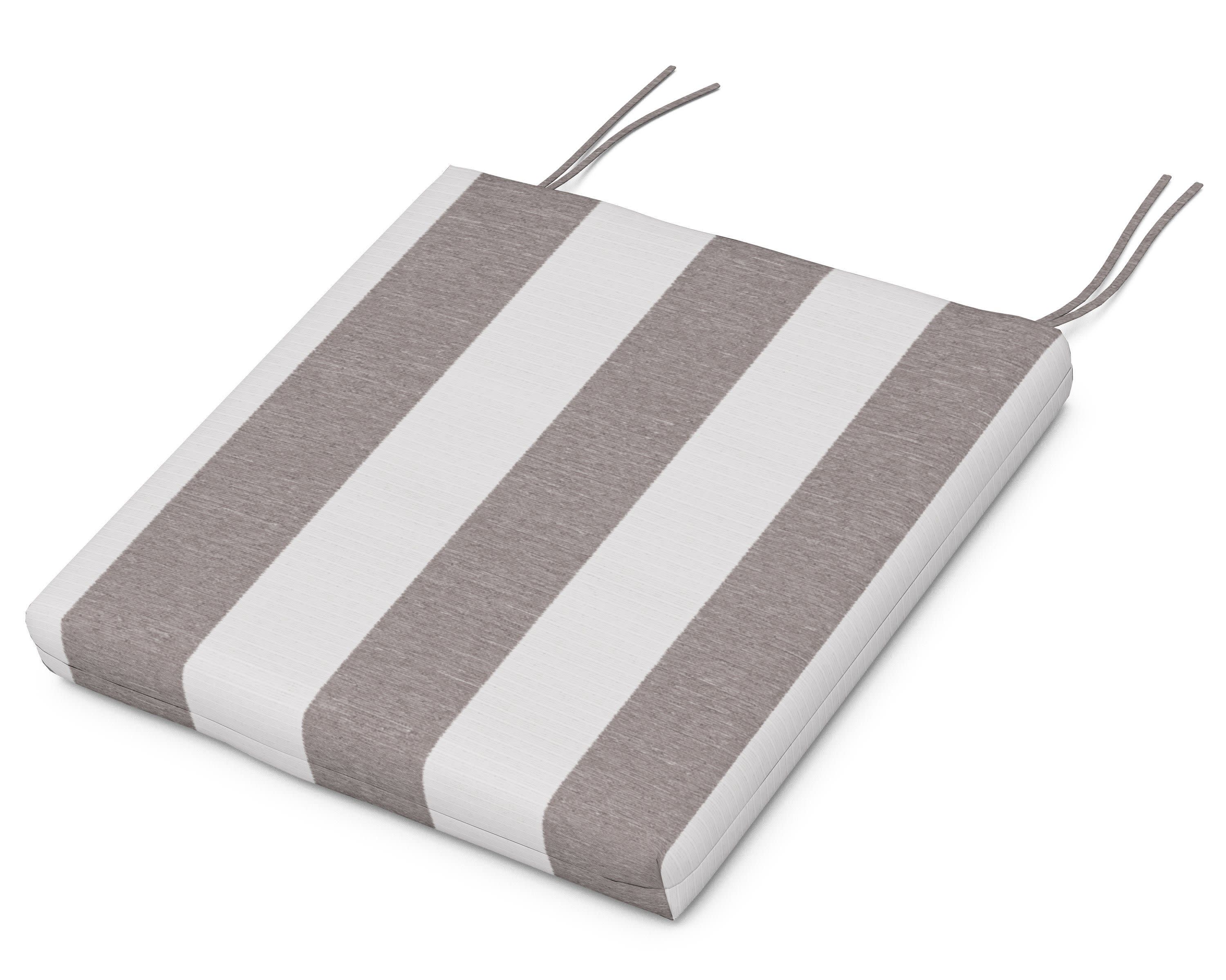 Classic Oversized Adirondack Seat Pad 17.5"D x 22.25"W x 2.5"H in Cabana Stripe Grey Mist