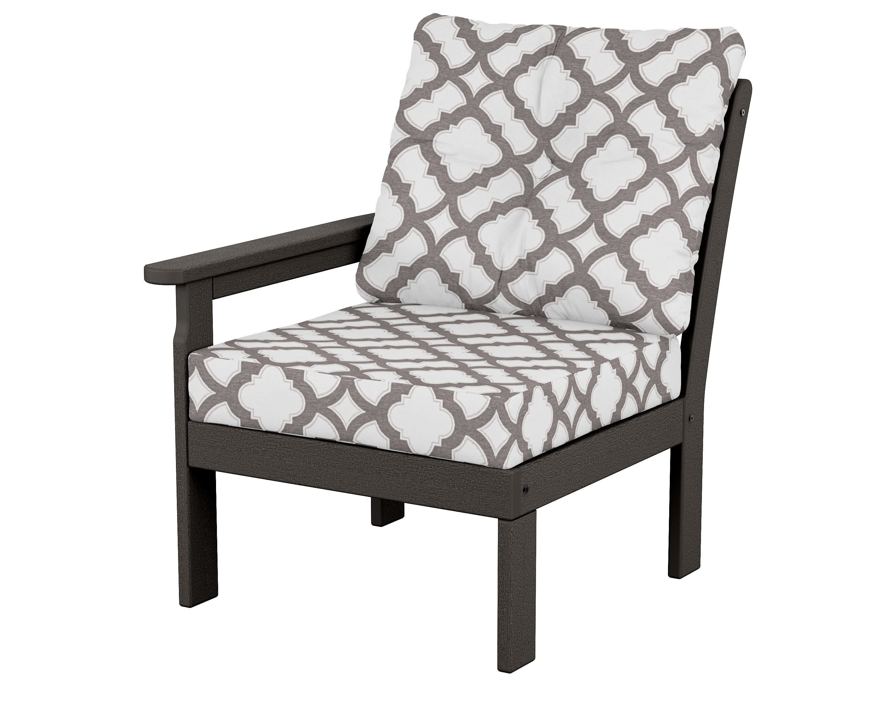 Vineyard Modular Left Arm Chair in Vintage Coffee / Trellis Grey Mist