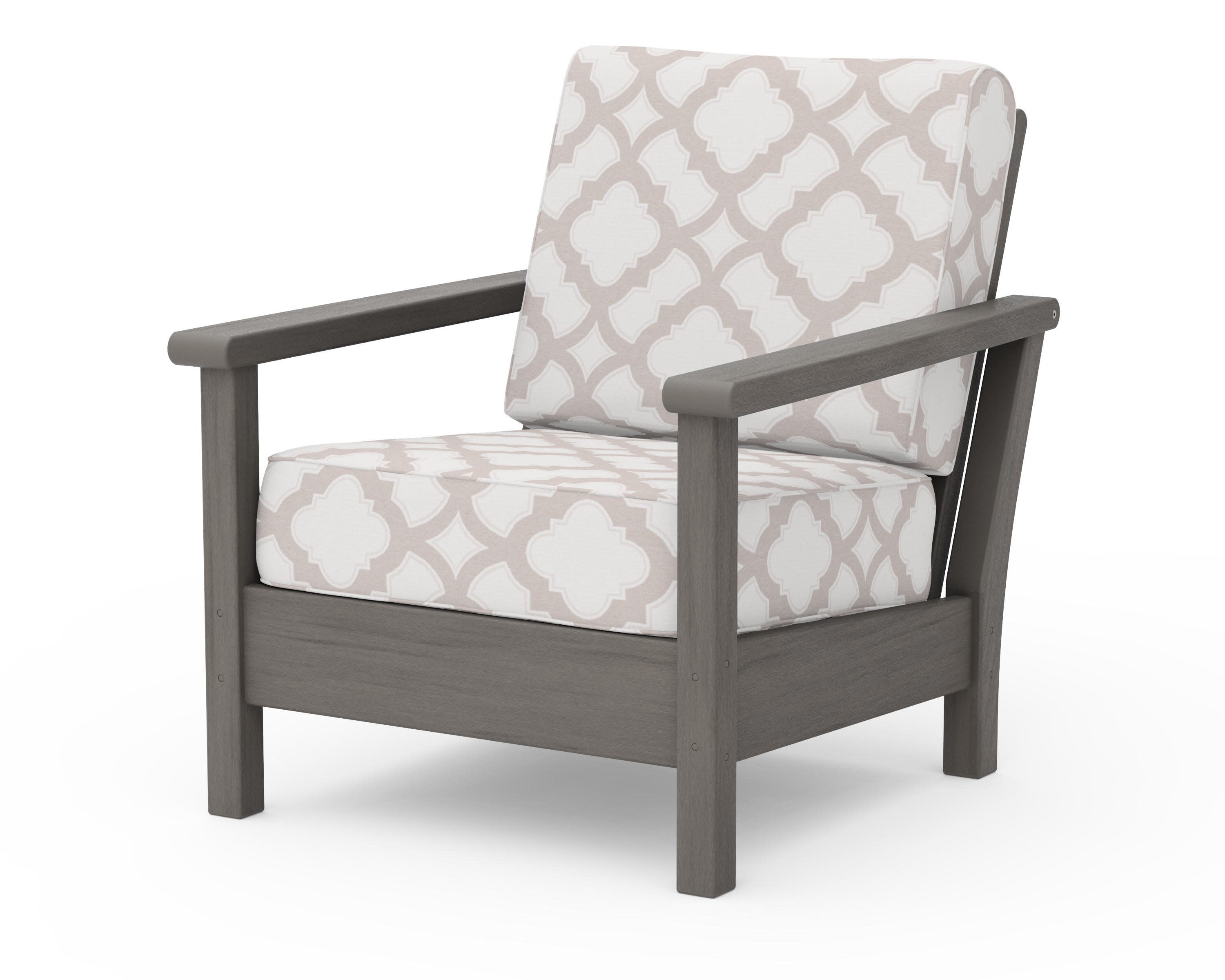 Harbour Deep Seating Chair in Driftwood / Trellis Dune Burlap
