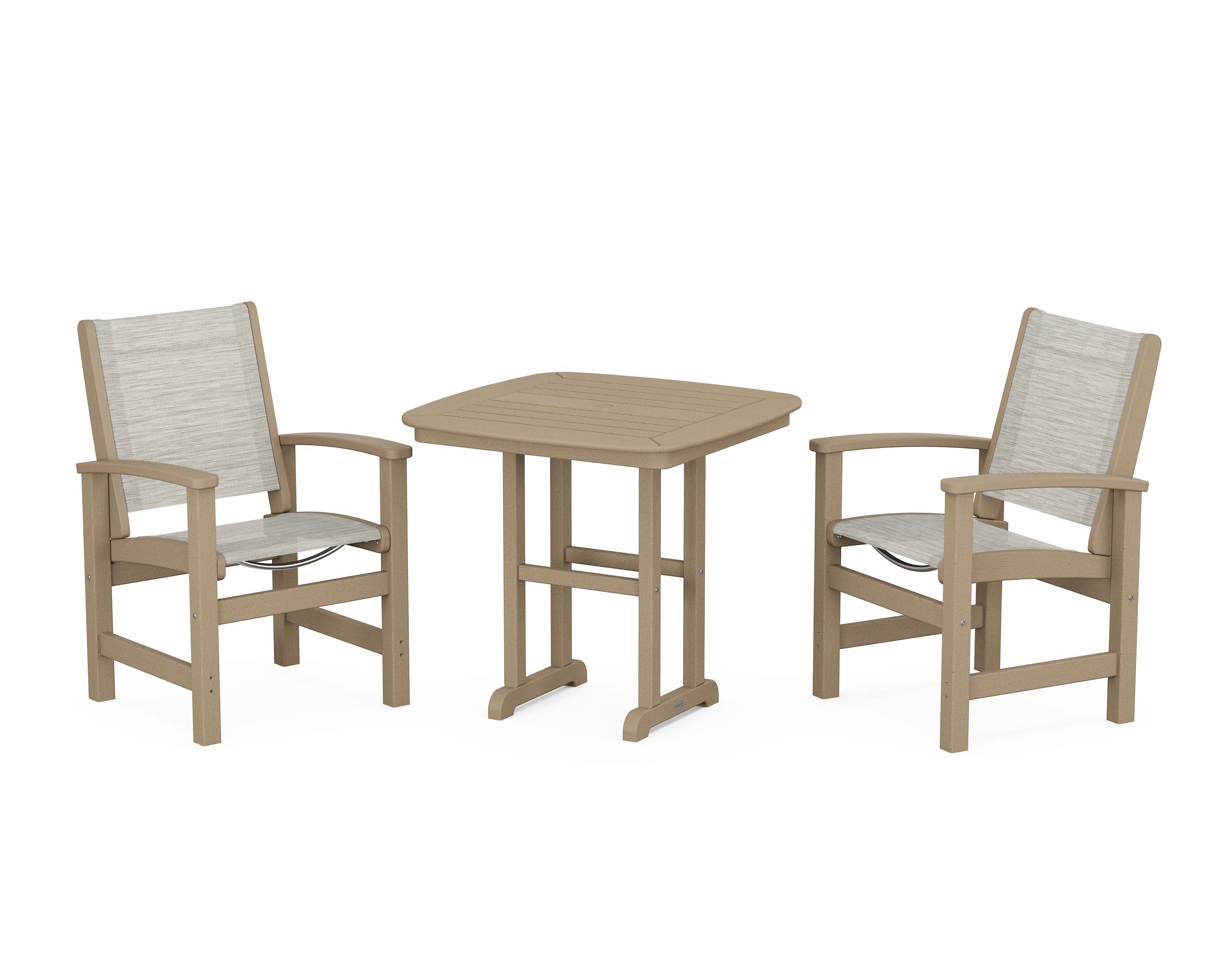Coastal 3-Piece Dining Set in Vintage Sahara / Birch Sling