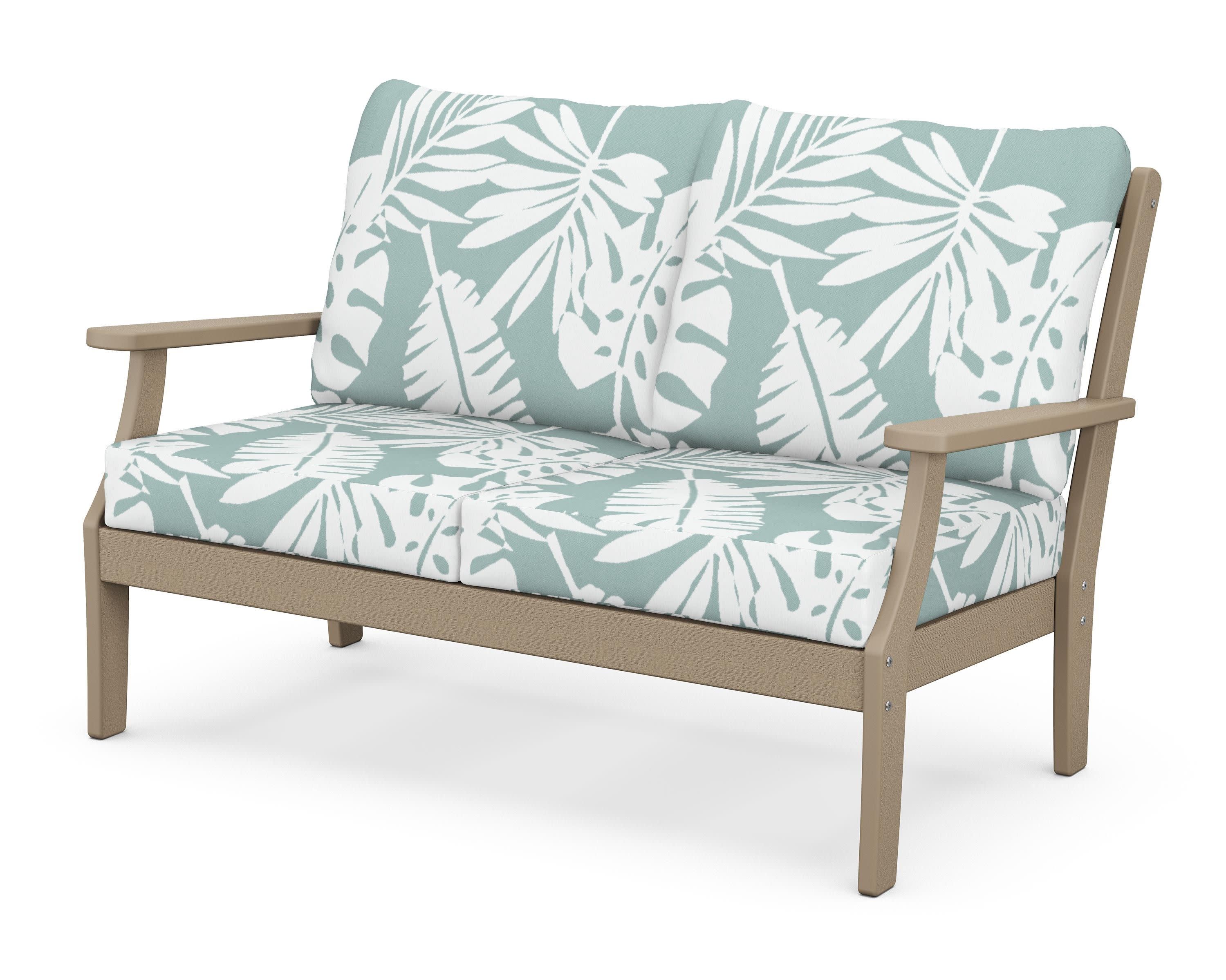 Braxton Deep Seating Loveseat in Vintage Sahara / Leaf Glacier Spa