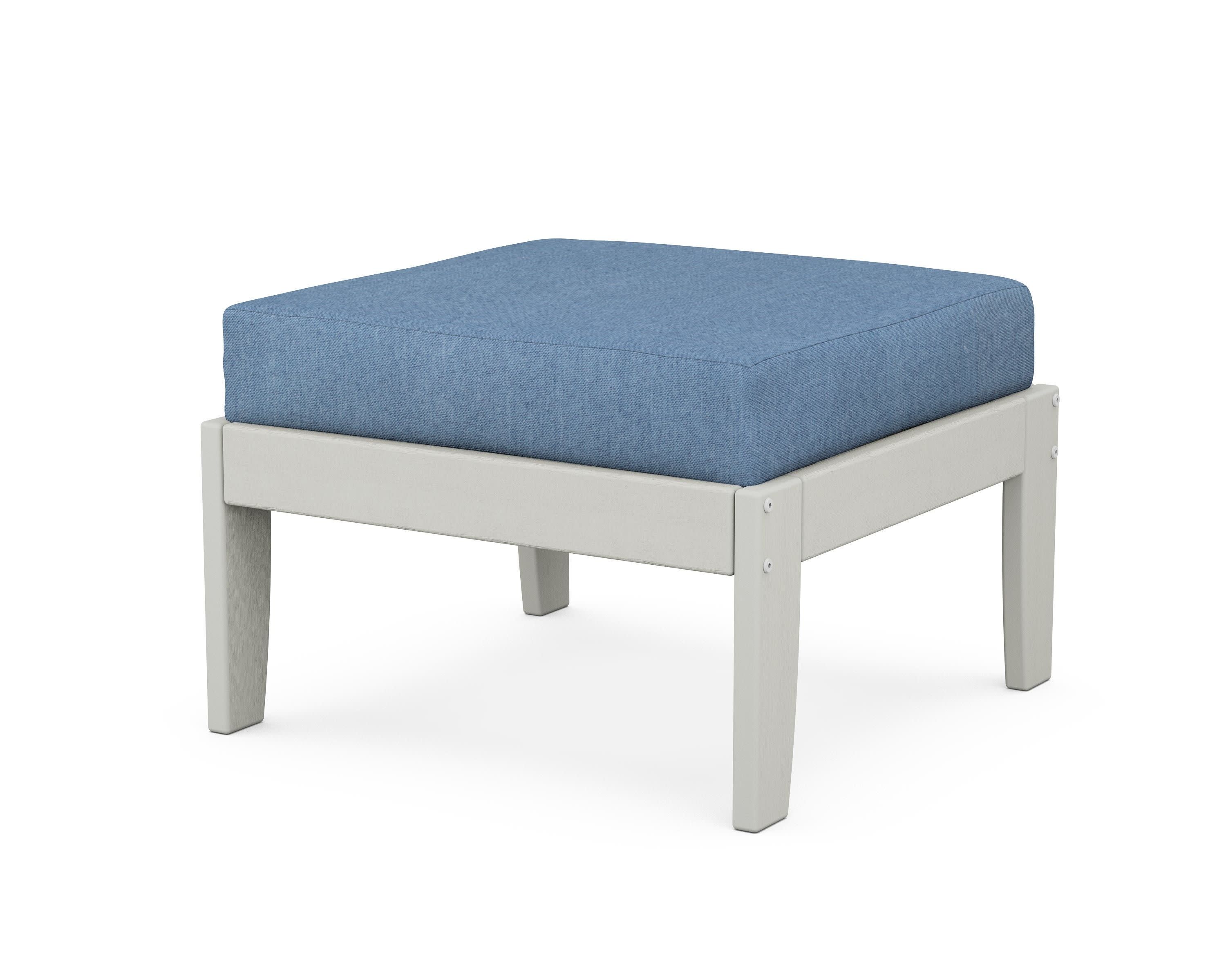 Modular Ottoman - Classic in Vintage White / Sky Blue