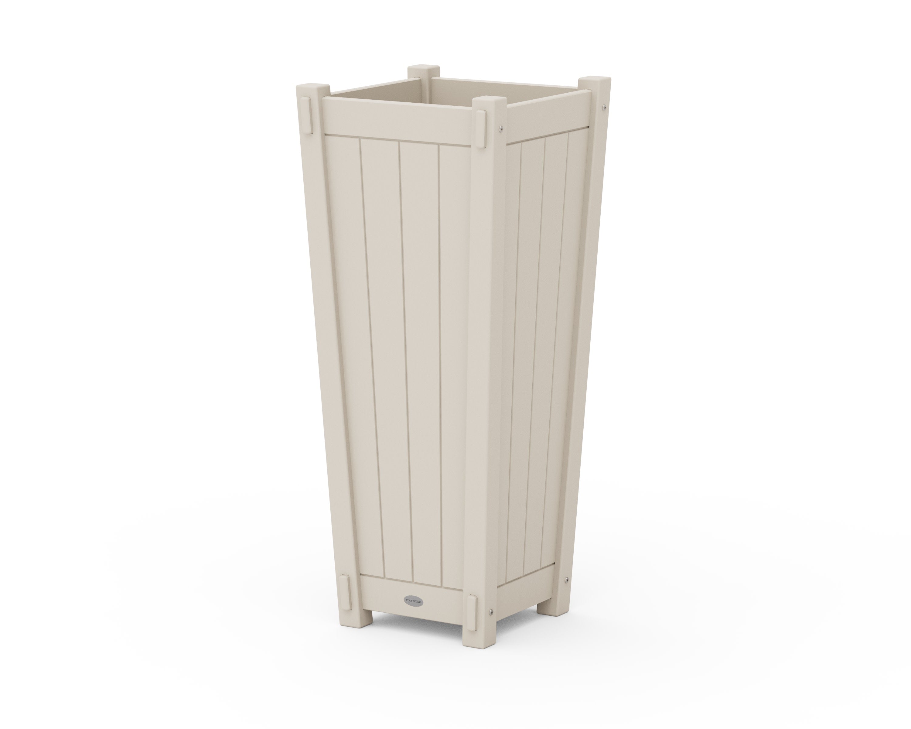 Vineyard Tapered Square Tall Planter Box in Sand