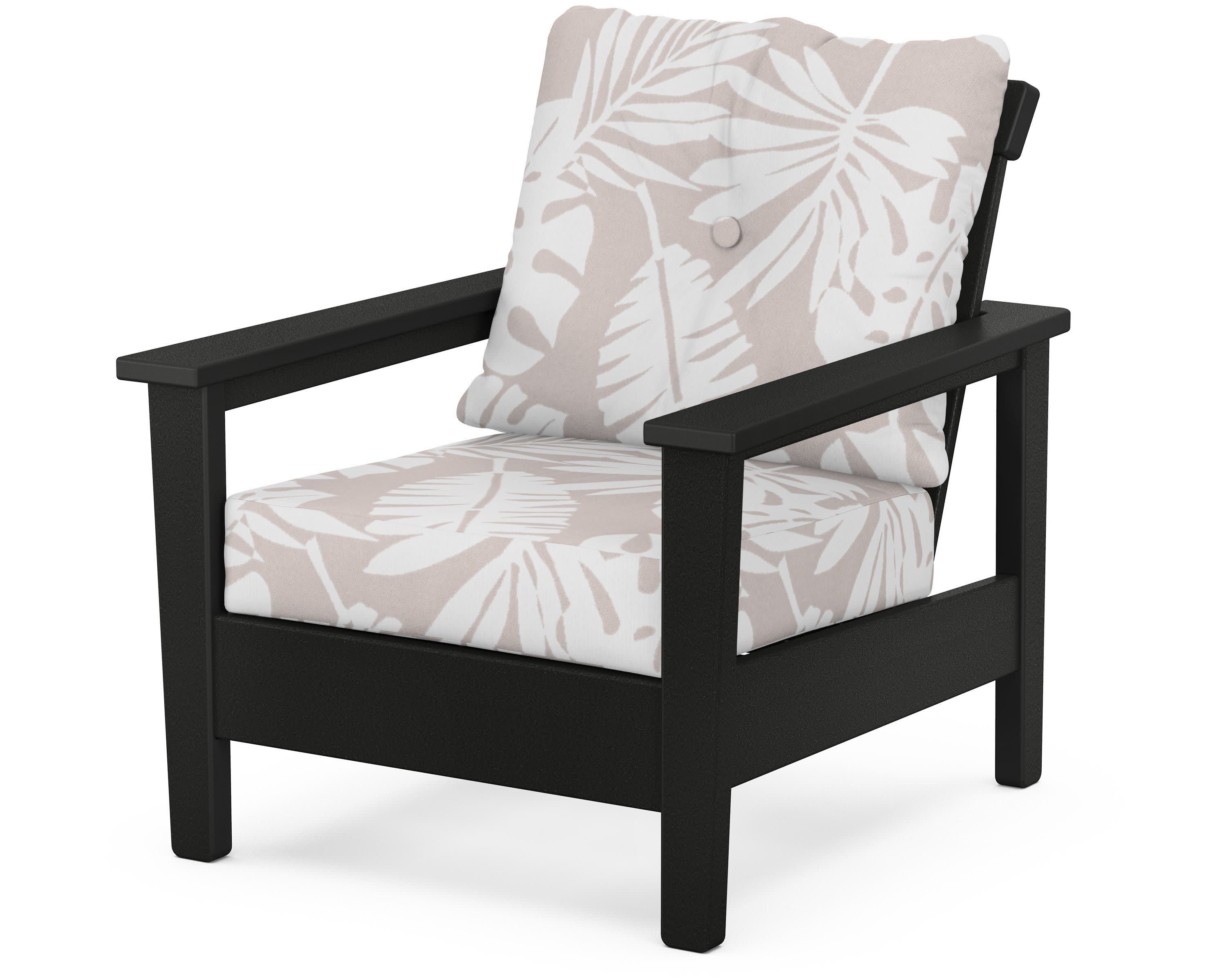Prescott Deep Seating Chair in Black / Leaf Dune Burlap