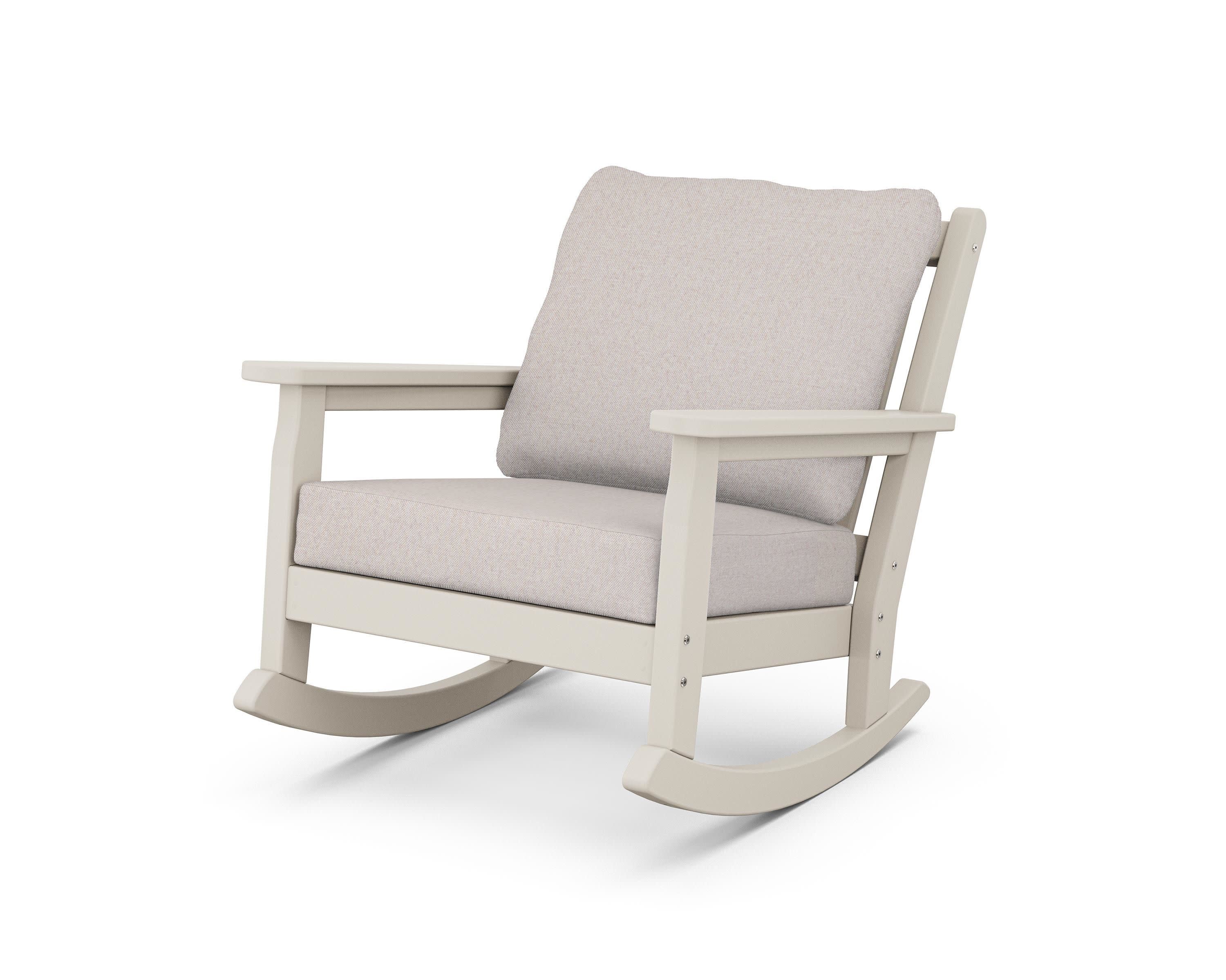 Chippendale Deep Seating Rocking Chair in Sand / Dune Burlap