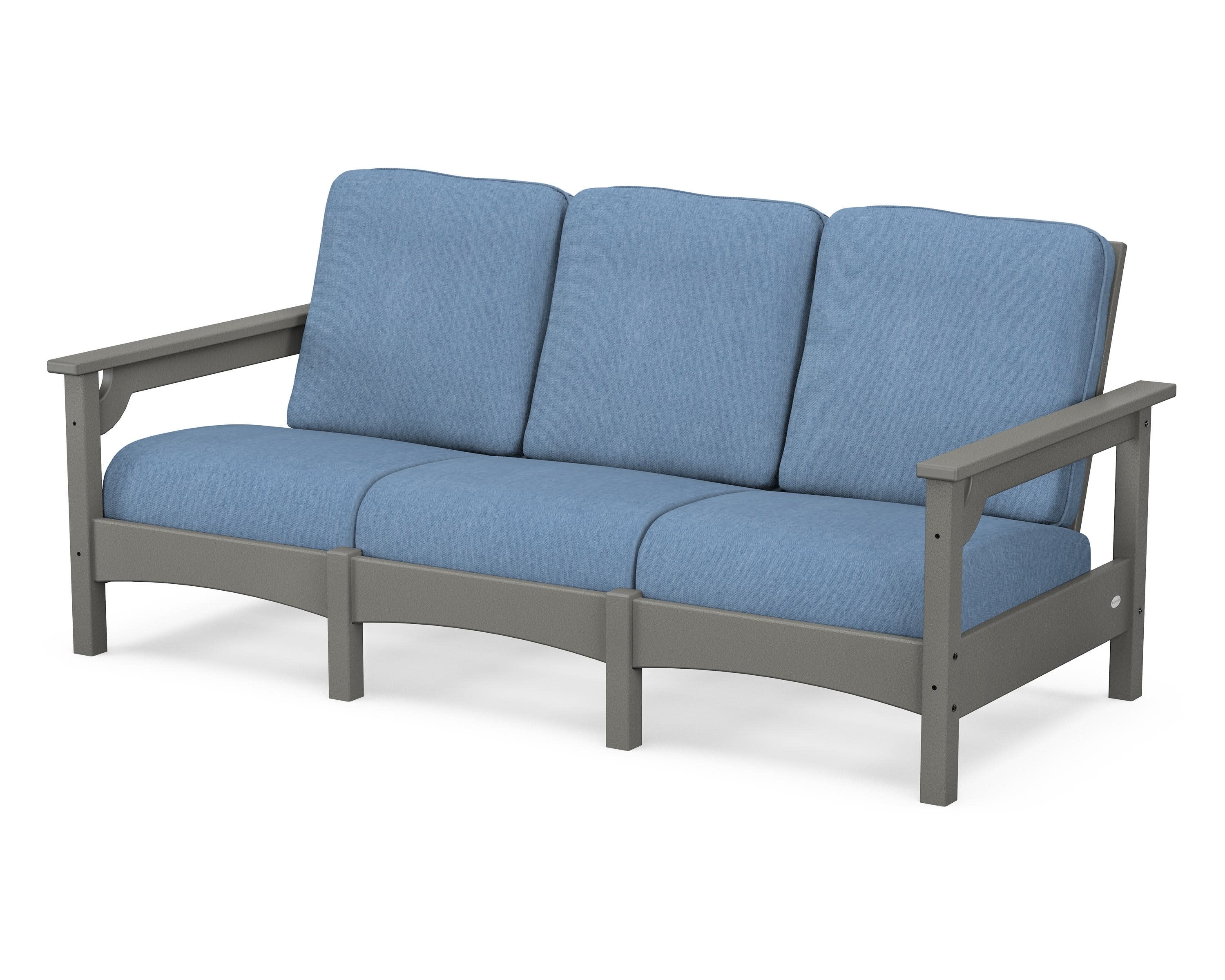 Club Sofa in Slate Grey / Sky Blue