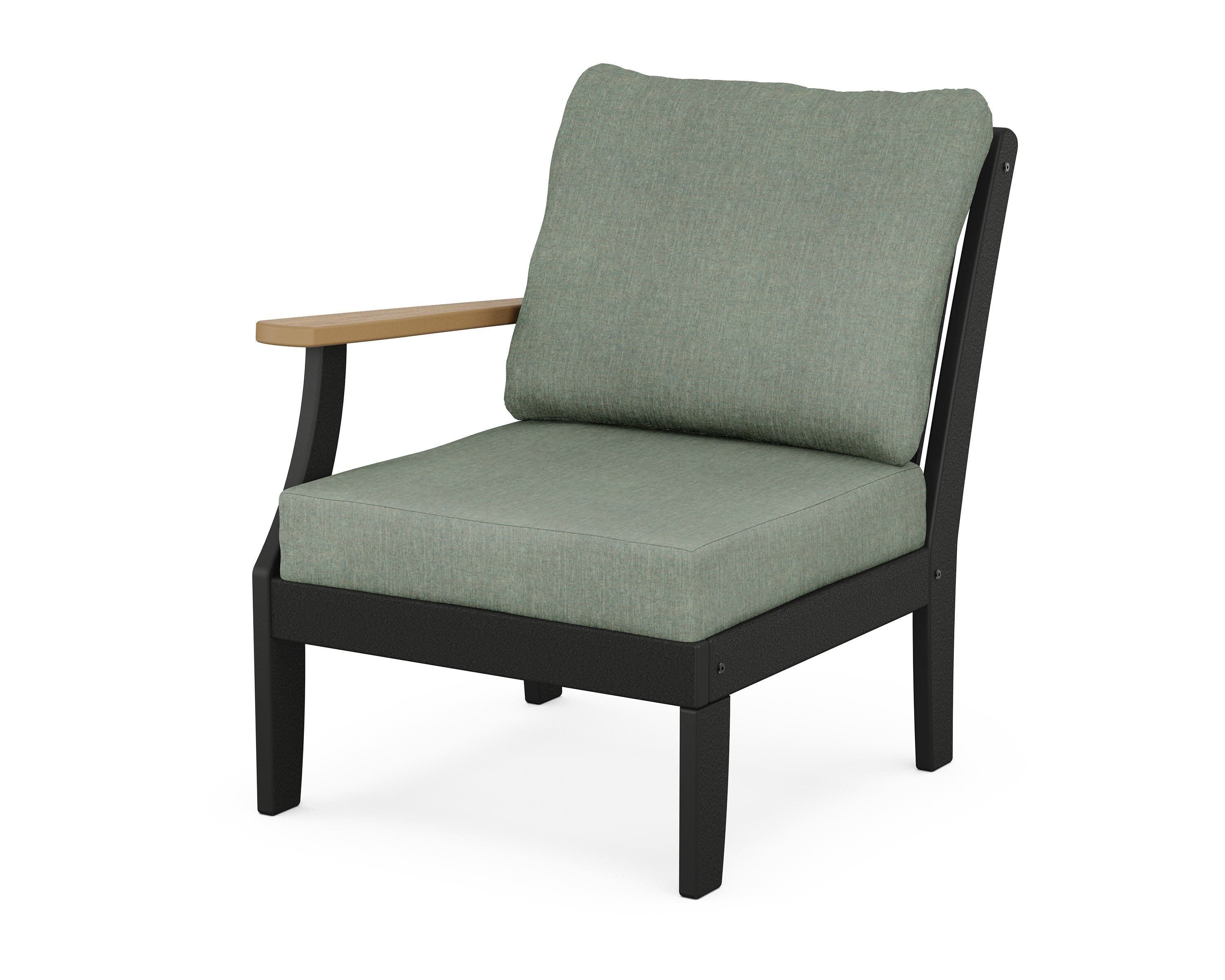 Braxton Modular Left Arm Chair in Black / Natural / Cast Sage