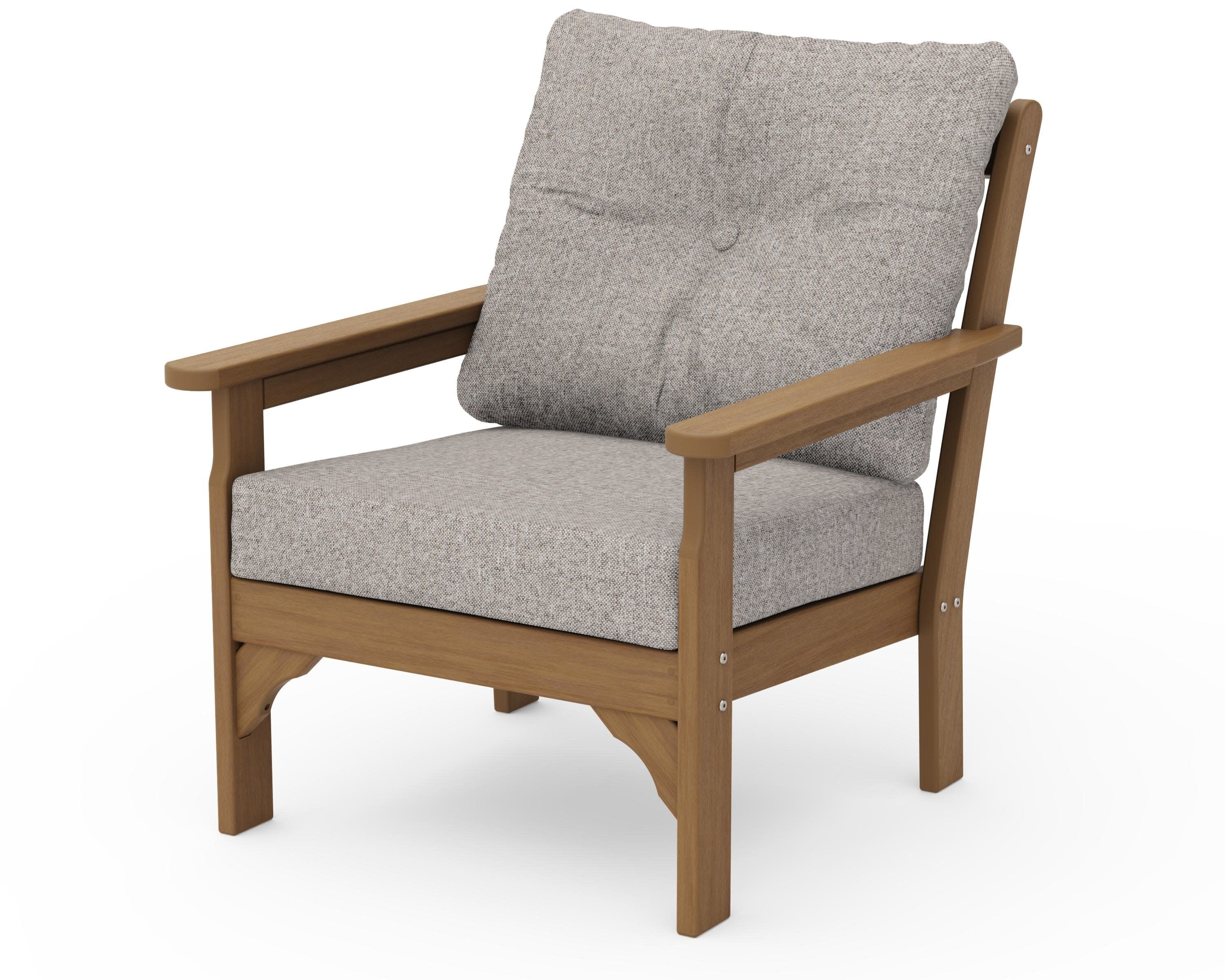 Vineyard Deep Seating Chair in Natural / Weathered Tweed