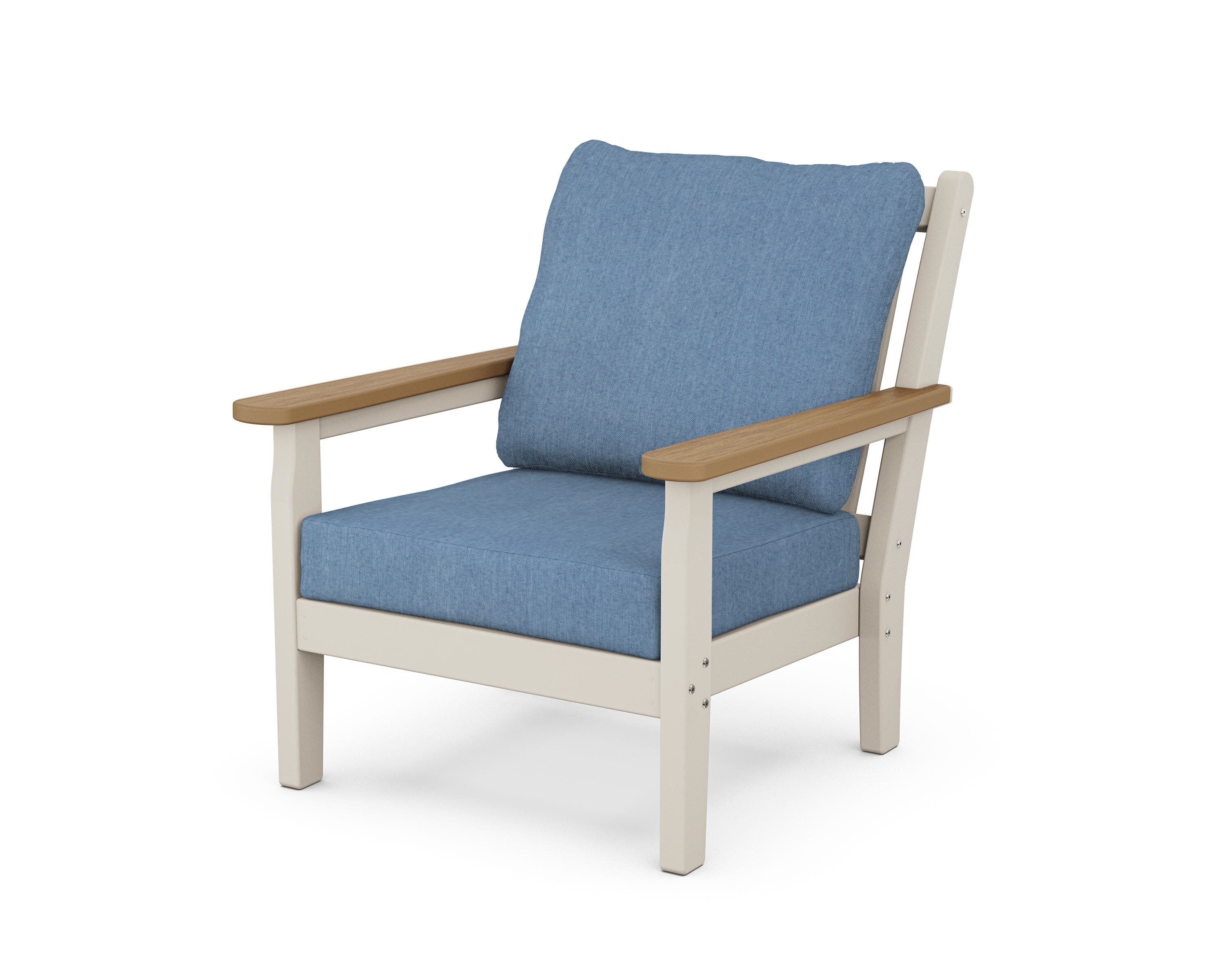 Chippendale Deep Seating Chair in Sand / Natural / Sky Blue