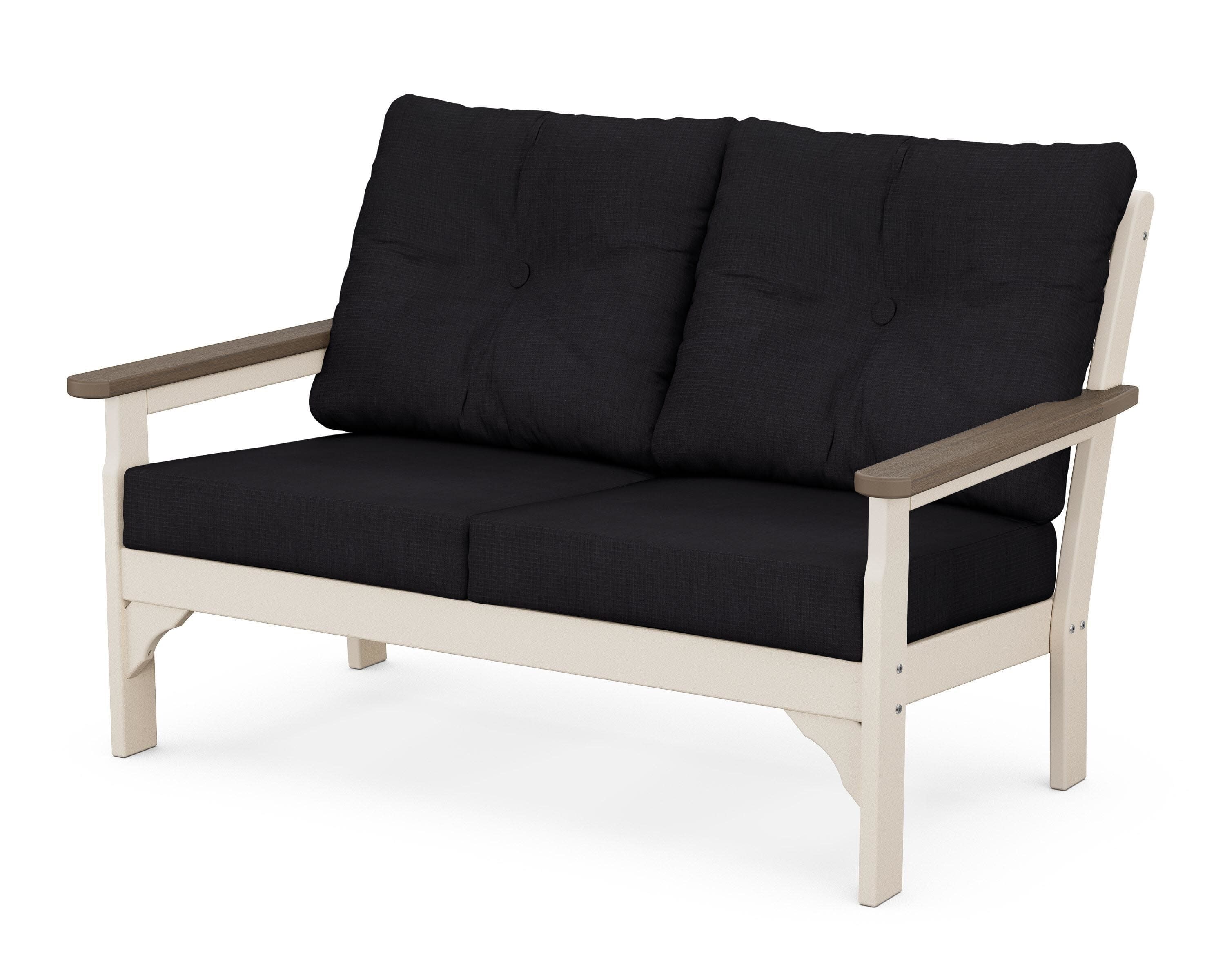 Vineyard Deep Seating Loveseat in Sand / Kona / Midnight Linen