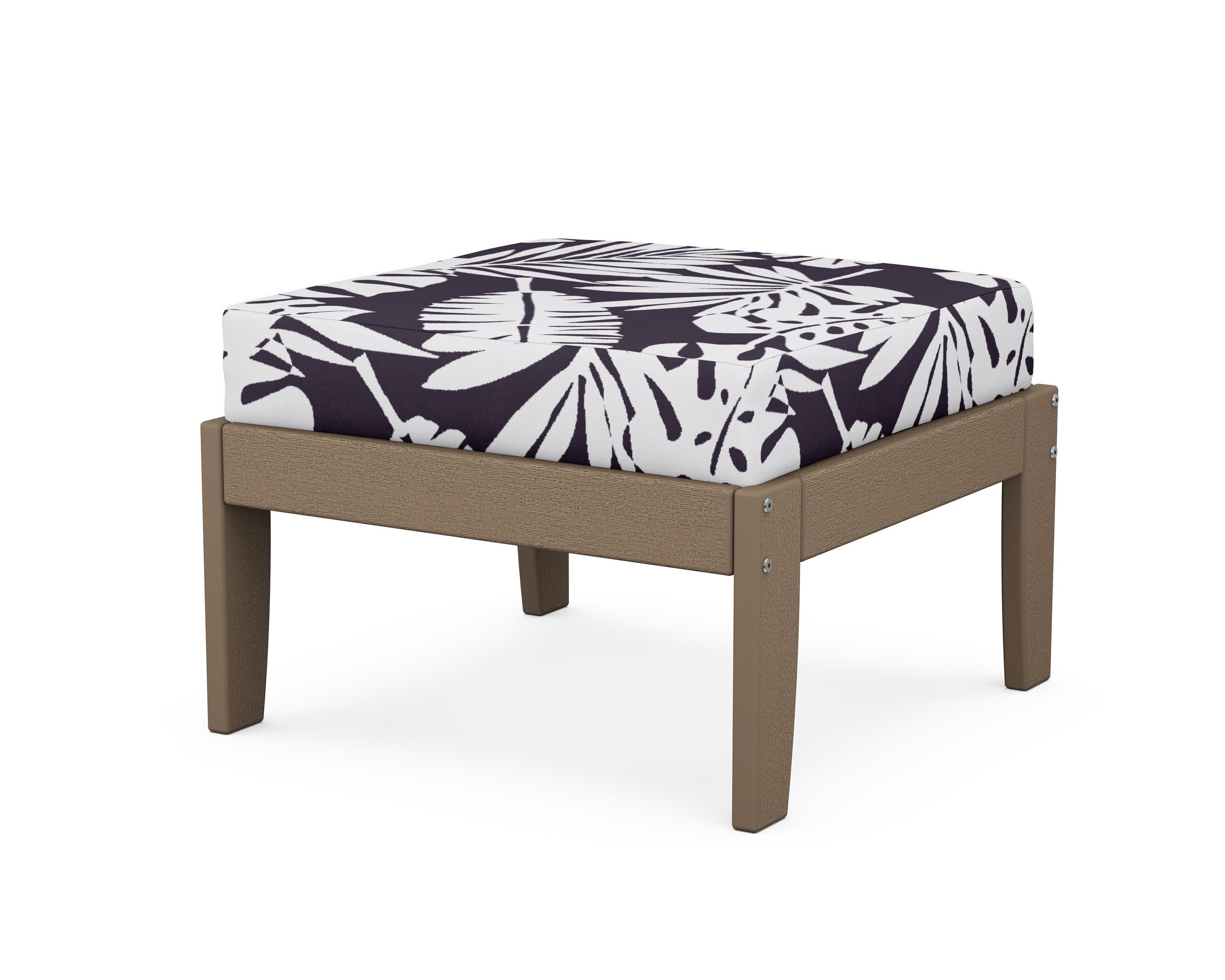 Modular Ottoman - Classic in Vintage Sahara / Leaf Navy