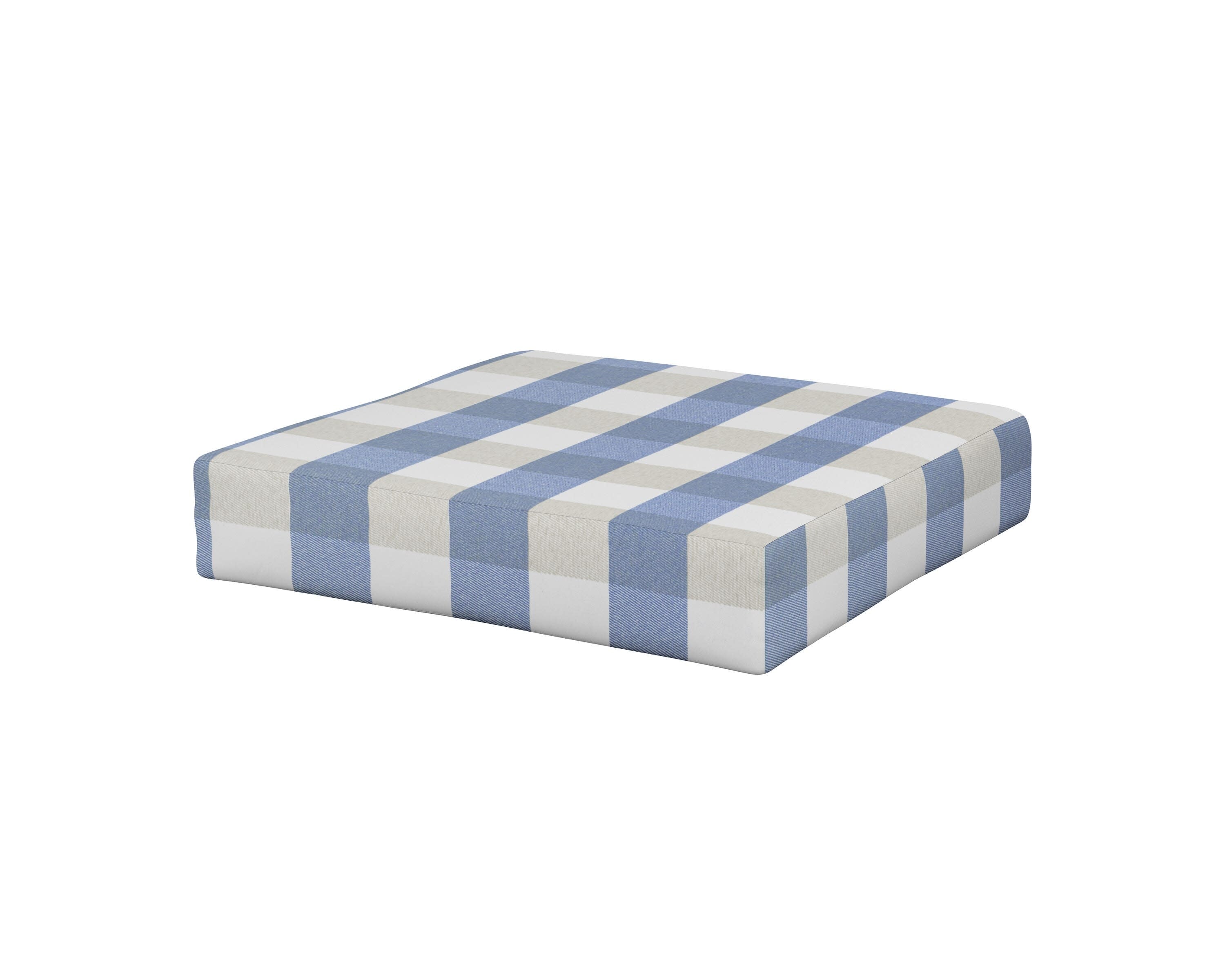 Modular Ottoman Cushion in Buffalo Plaid Sky Blue
