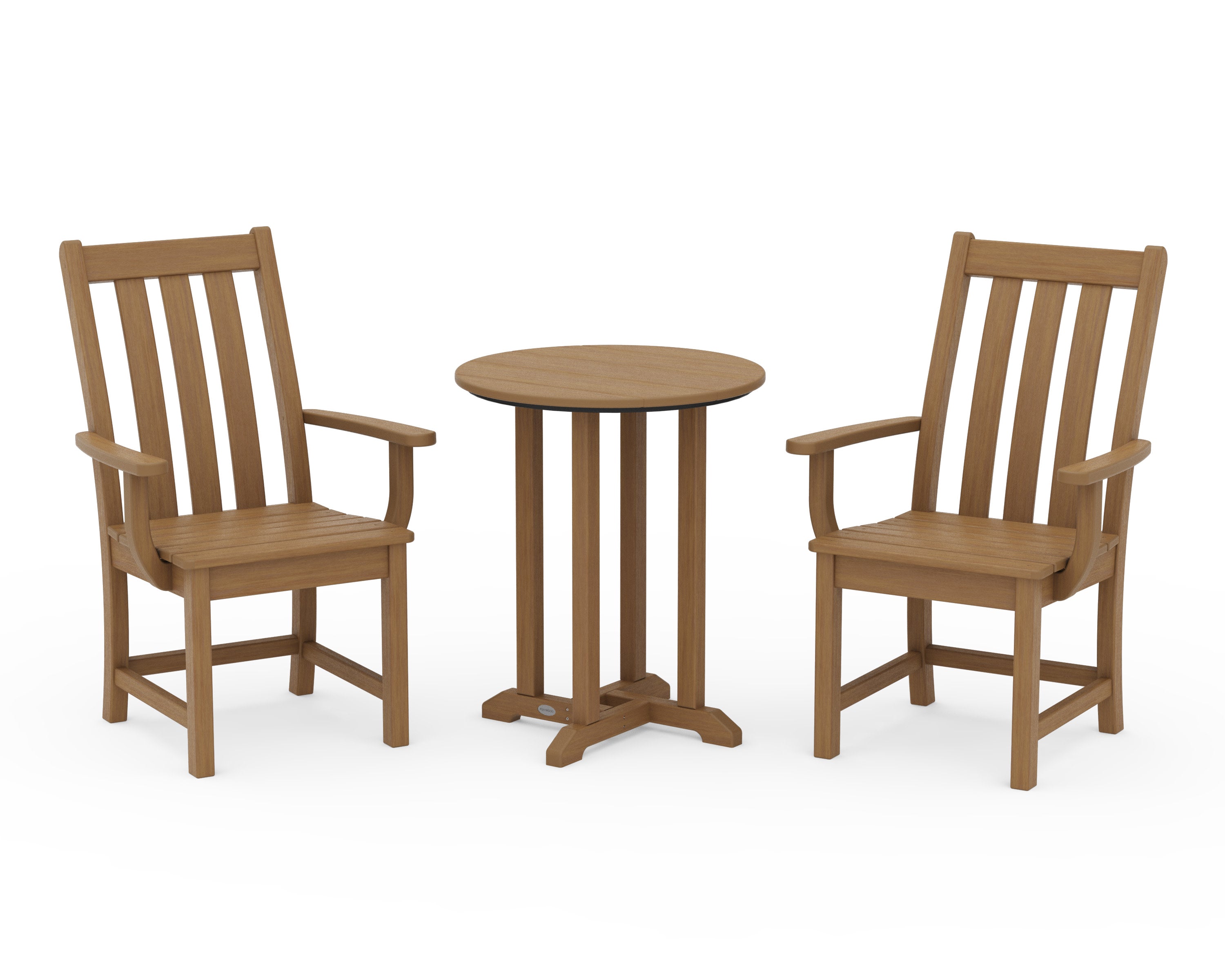 Vineyard 3-Piece Round Bistro Dining Set in Natural