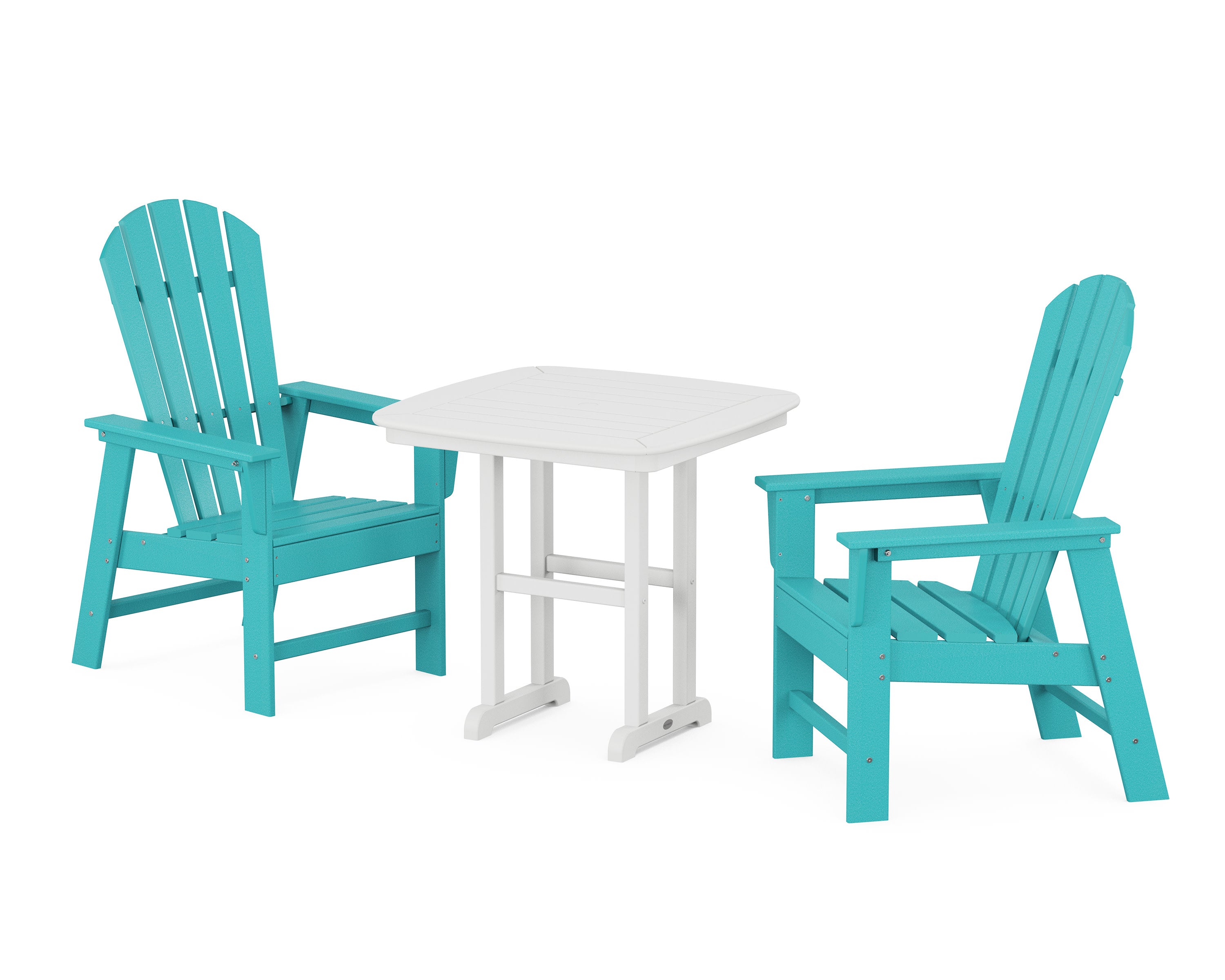 South Beach 3-Piece Dining Set in Aruba / White
