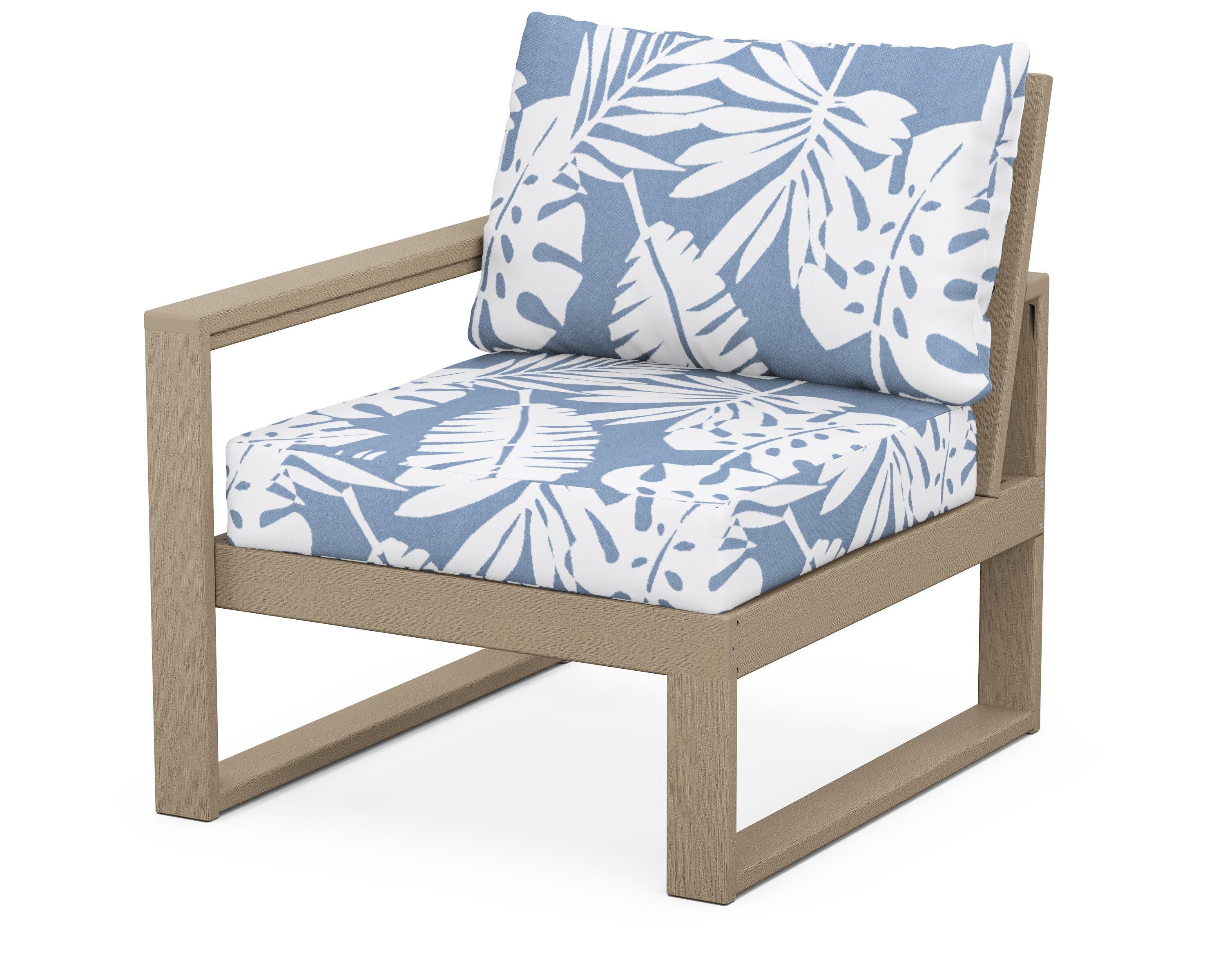 EDGE Modular Left Arm Chair in Vintage Sahara / Leaf Sky Blue