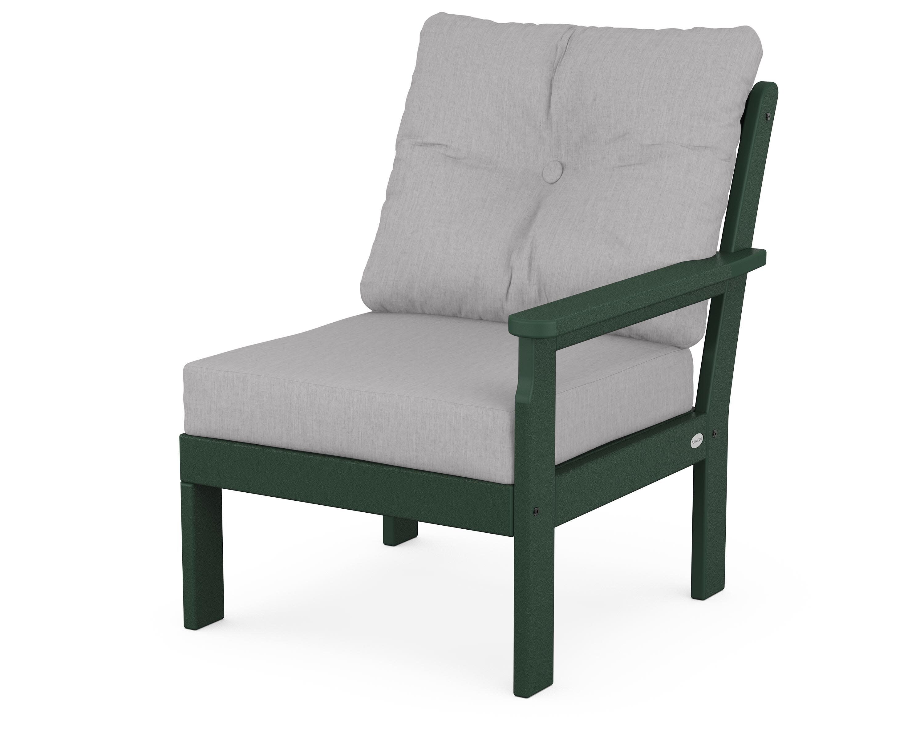 Vineyard Modular Right Arm Chair in Green / Granite