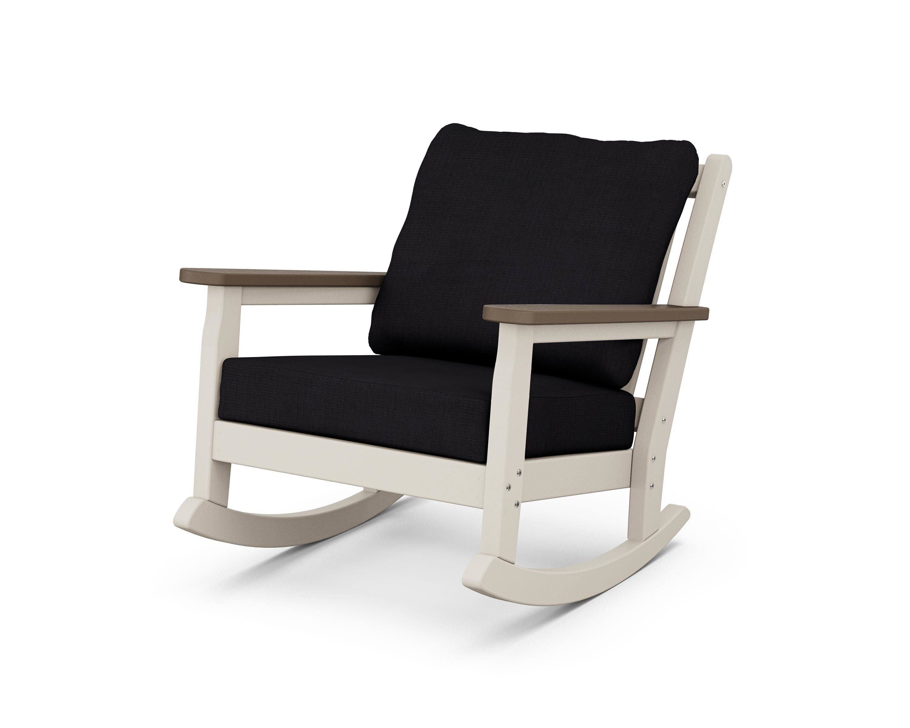Chippendale Deep Seating Rocking Chair in Sand / Kona / Midnight Linen