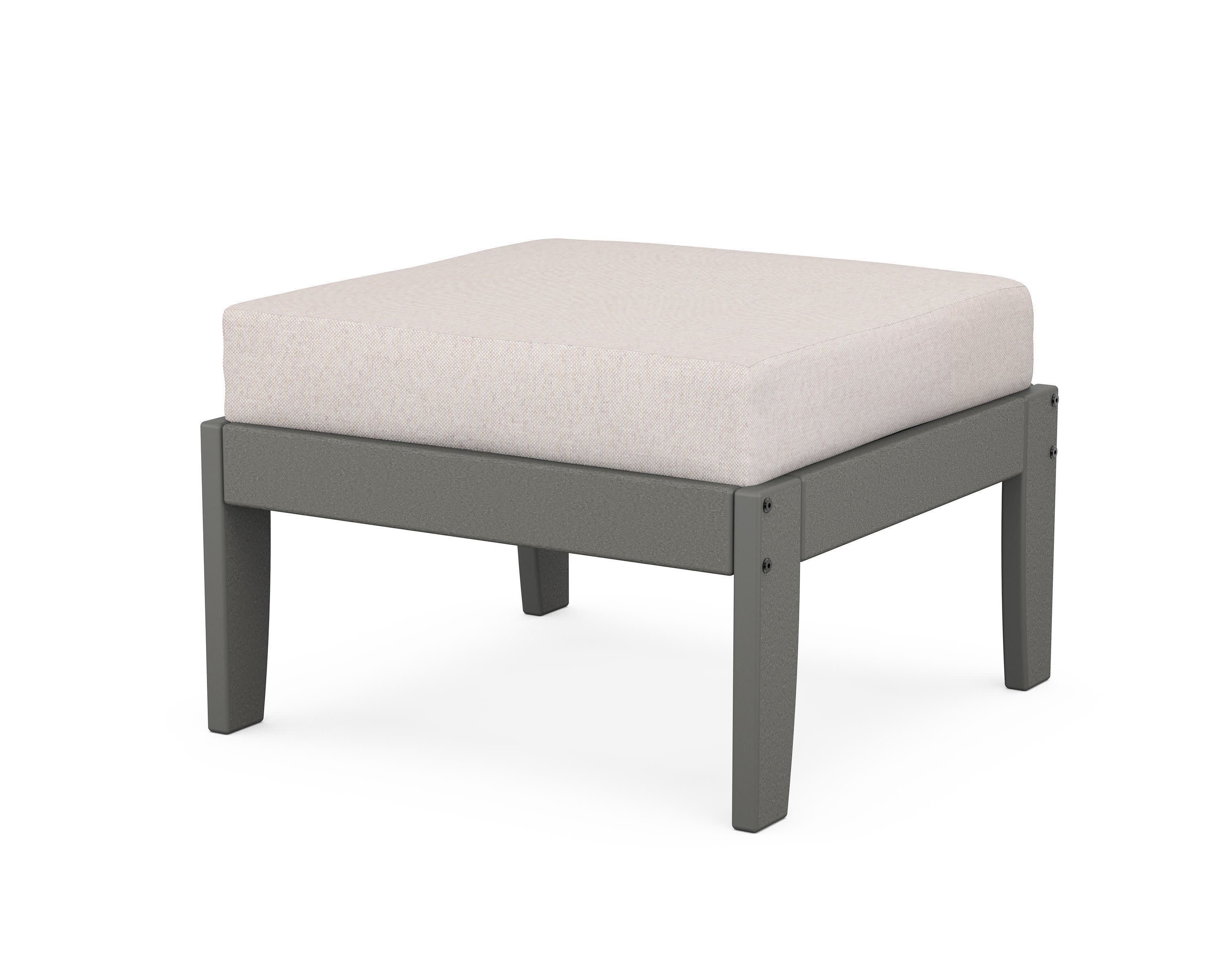 Modular Ottoman - Classic in Slate Grey / Dune Burlap