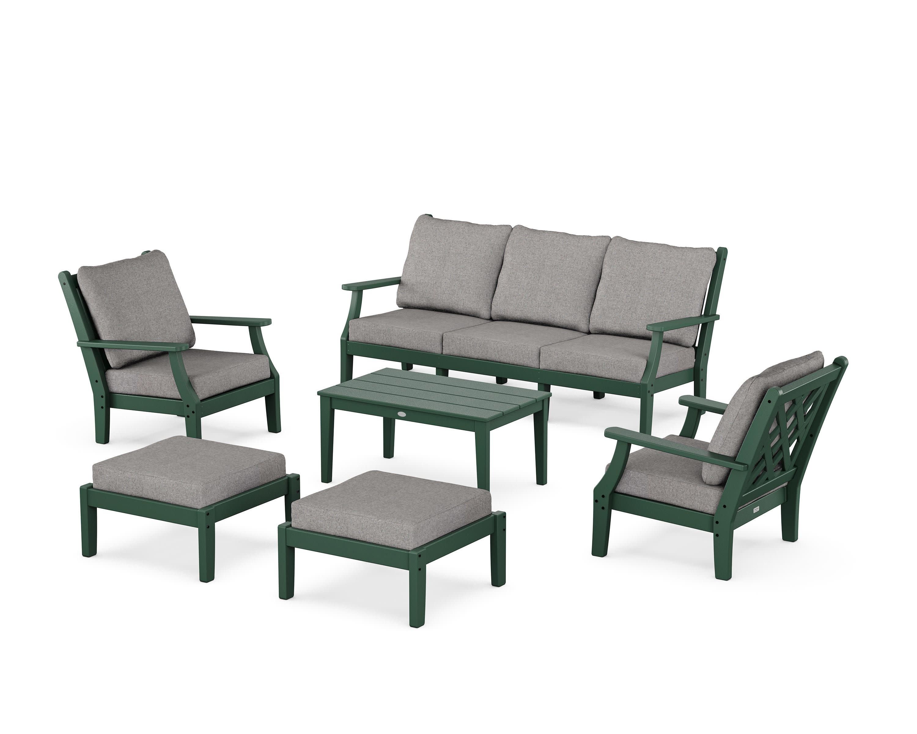Wovendale 6-Piece Lounge Sofa Set in Green / Grey Mist
