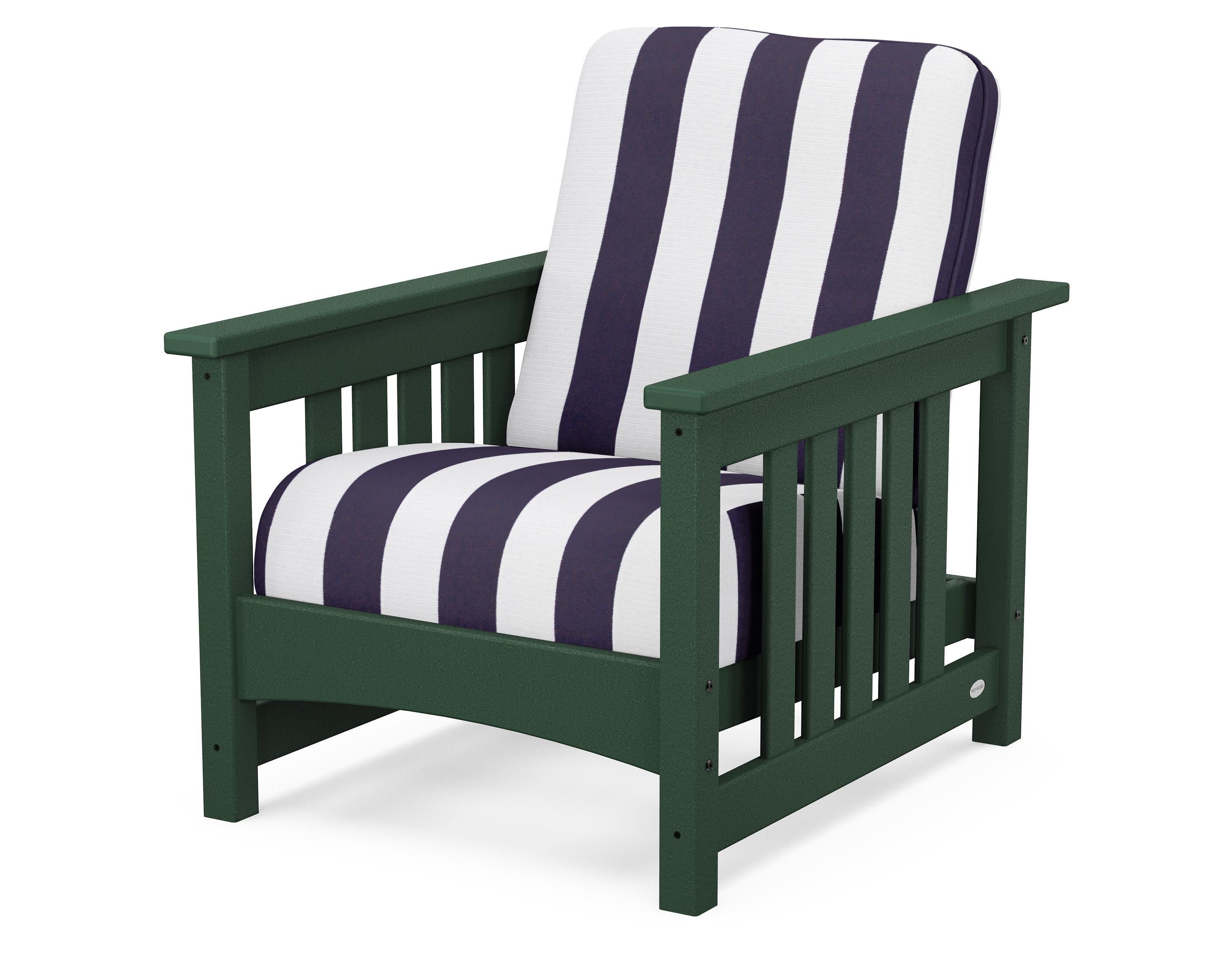 Club Mission Chair in Green / Cabana Stripe Navy