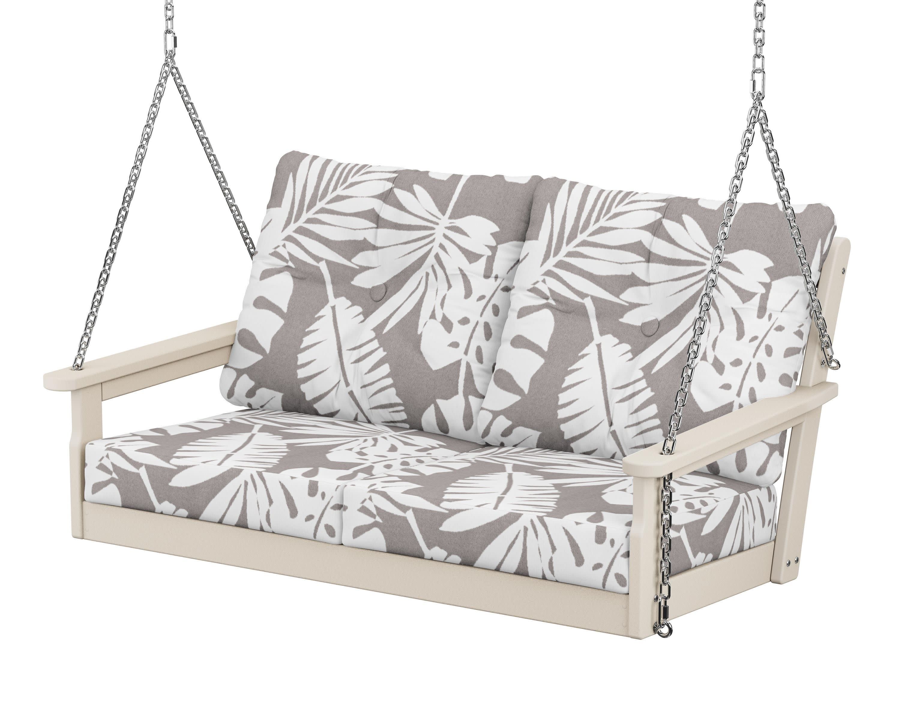 Vineyard Deep Seating Swing in Sand / Leaf Grey Mist