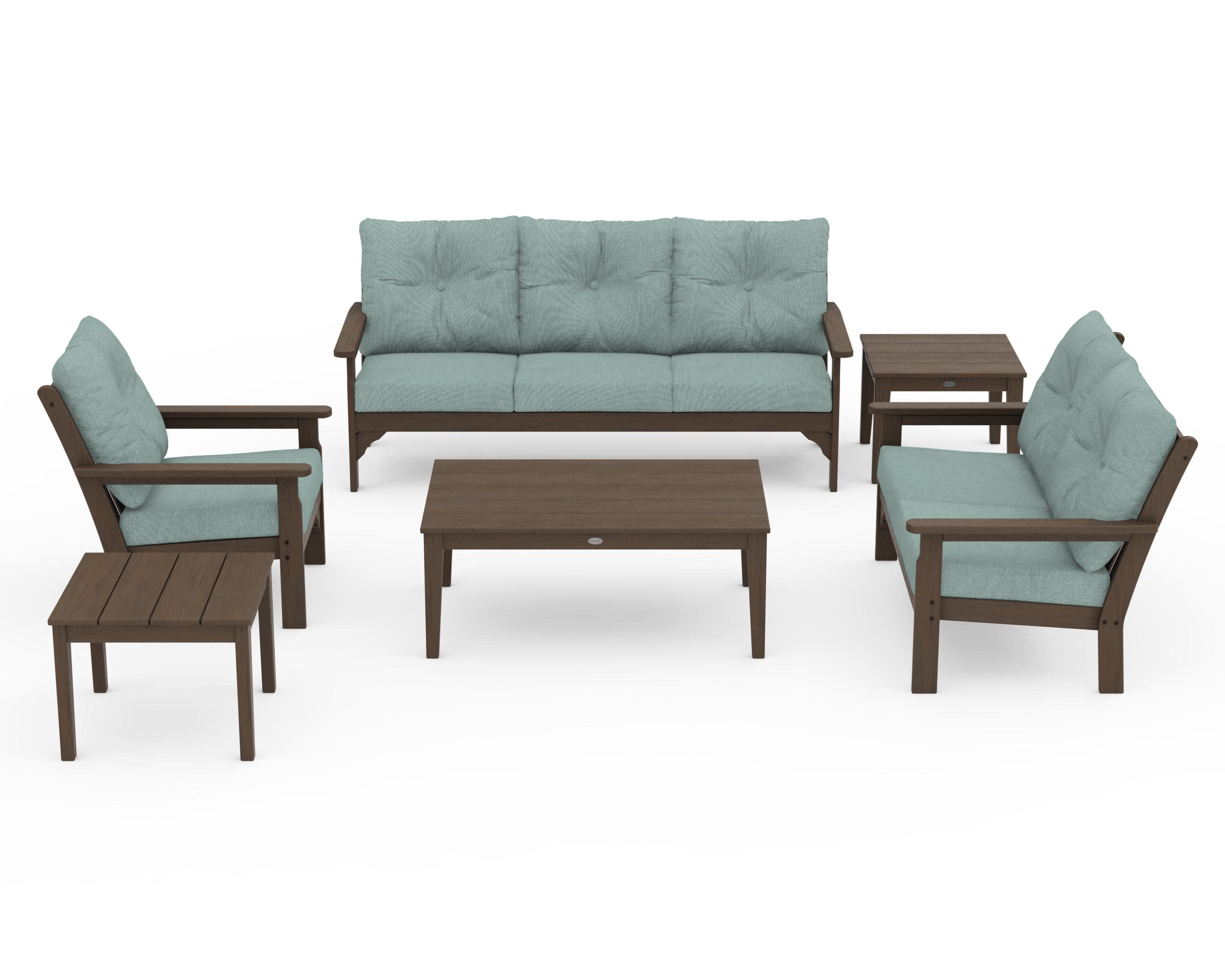Vineyard 6-Piece Deep Seating Set in Kona / Glacier Spa