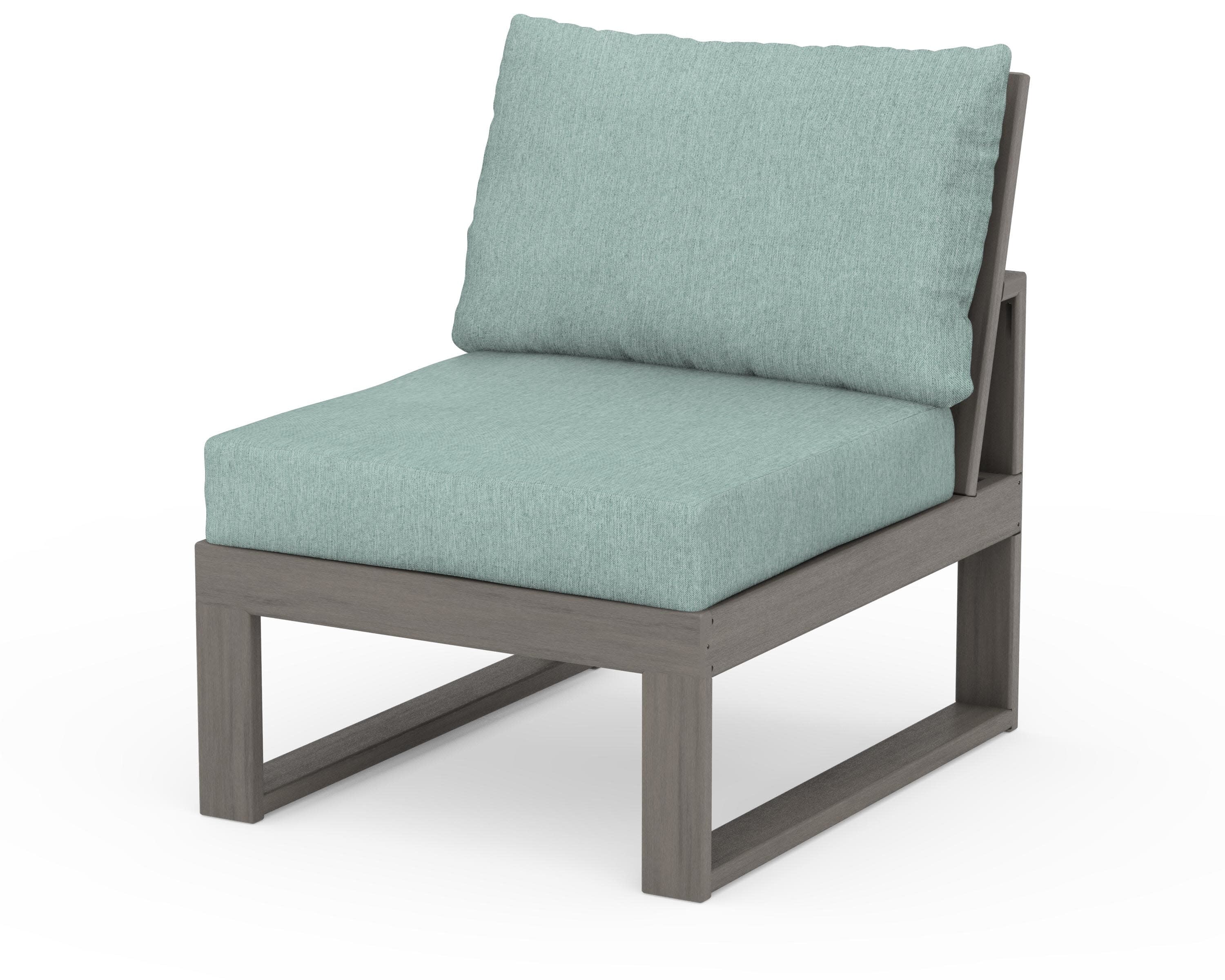Modular Armless Chair in Driftwood / Glacier Spa