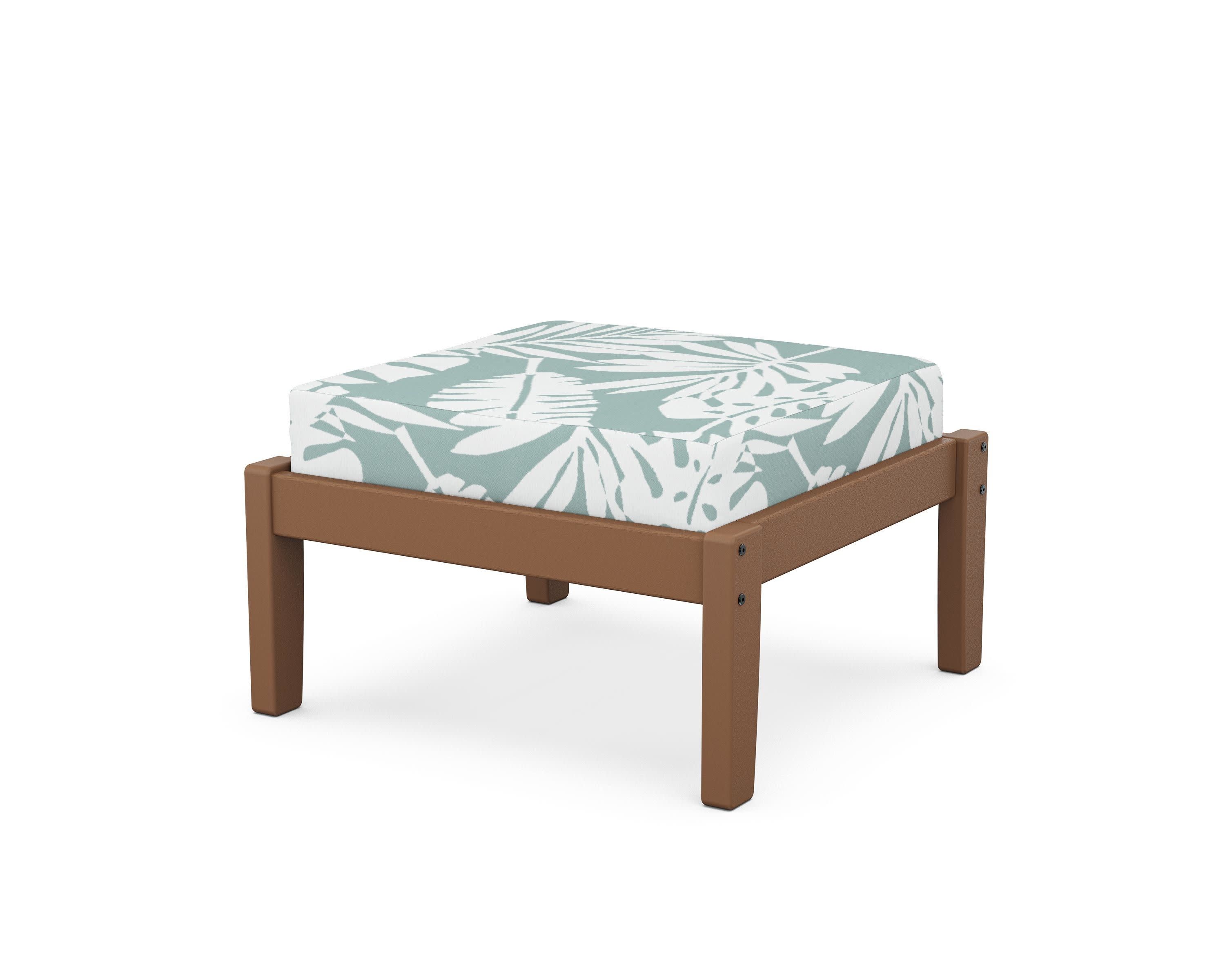 Deep Seating Ottoman in Teak / Leaf Glacier Spa