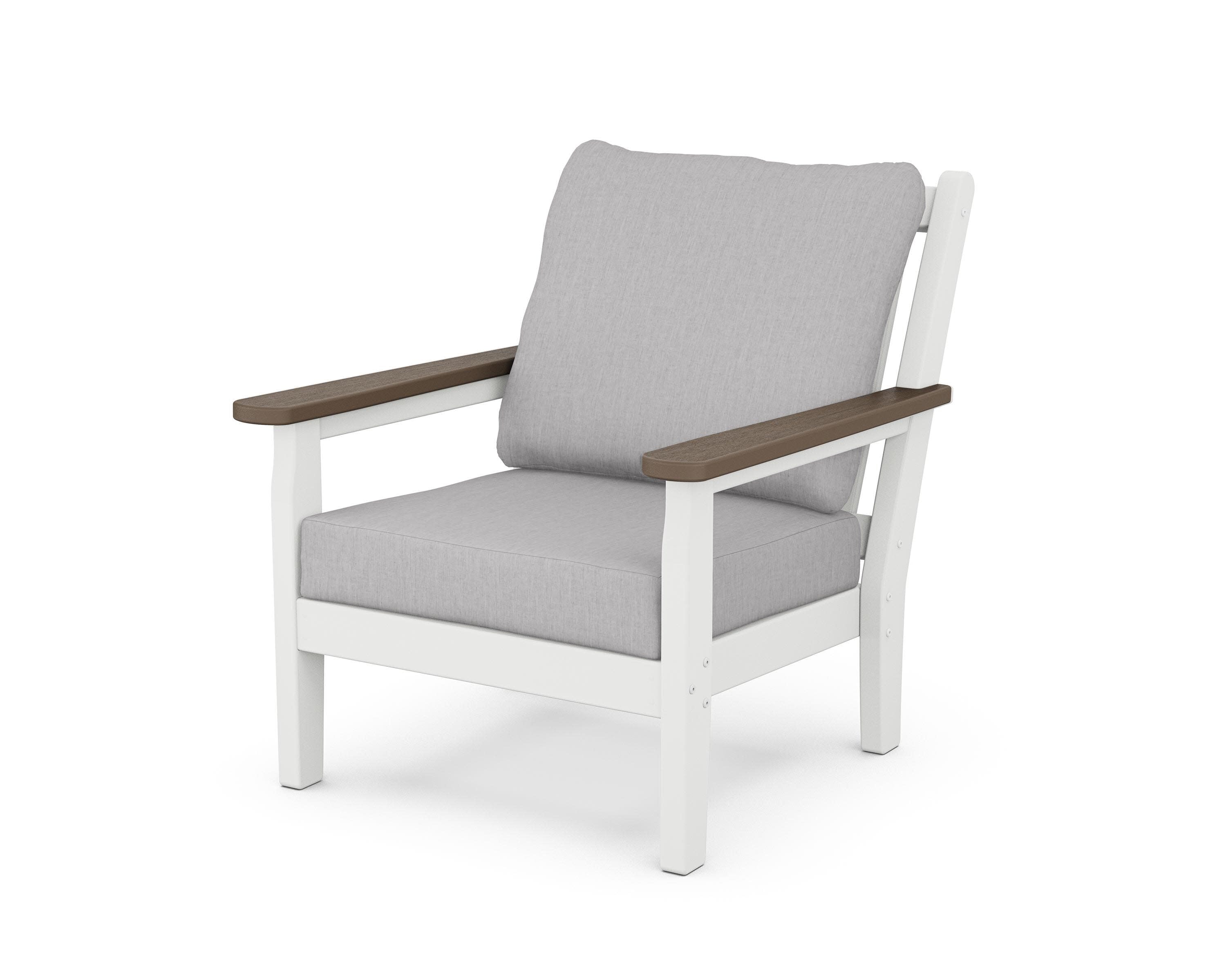 Chippendale Deep Seating Chair in White / Kona / Granite