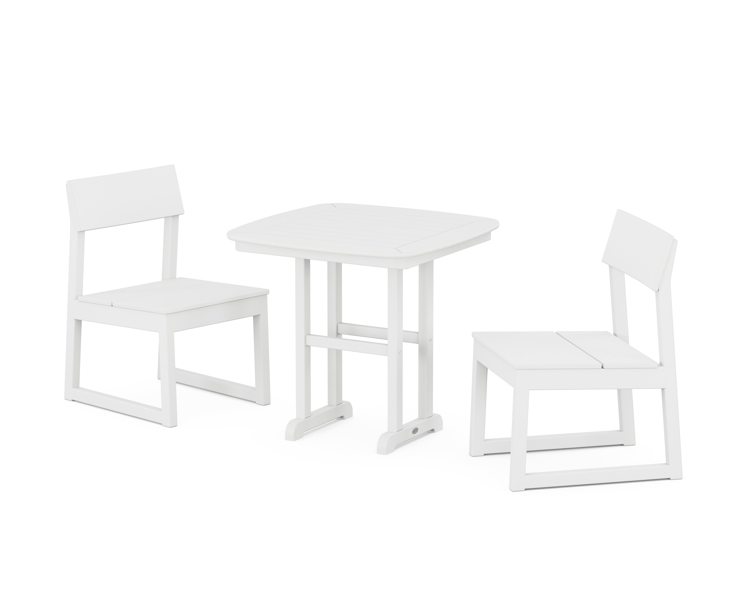 EDGE Side Chair 3-Piece Dining Set in White