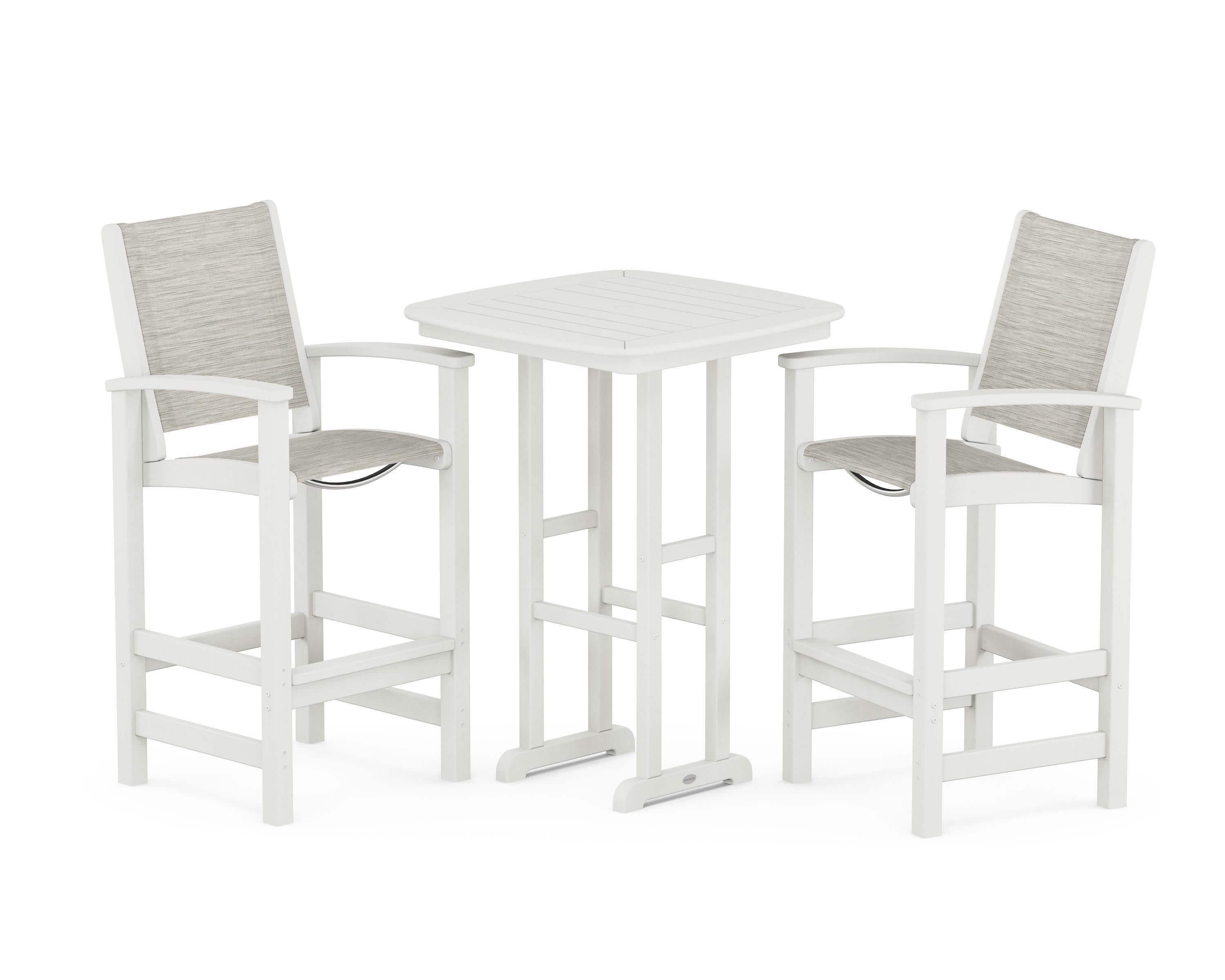 Coastal 3-Piece Bar Set in Vintage White / Birch Sling