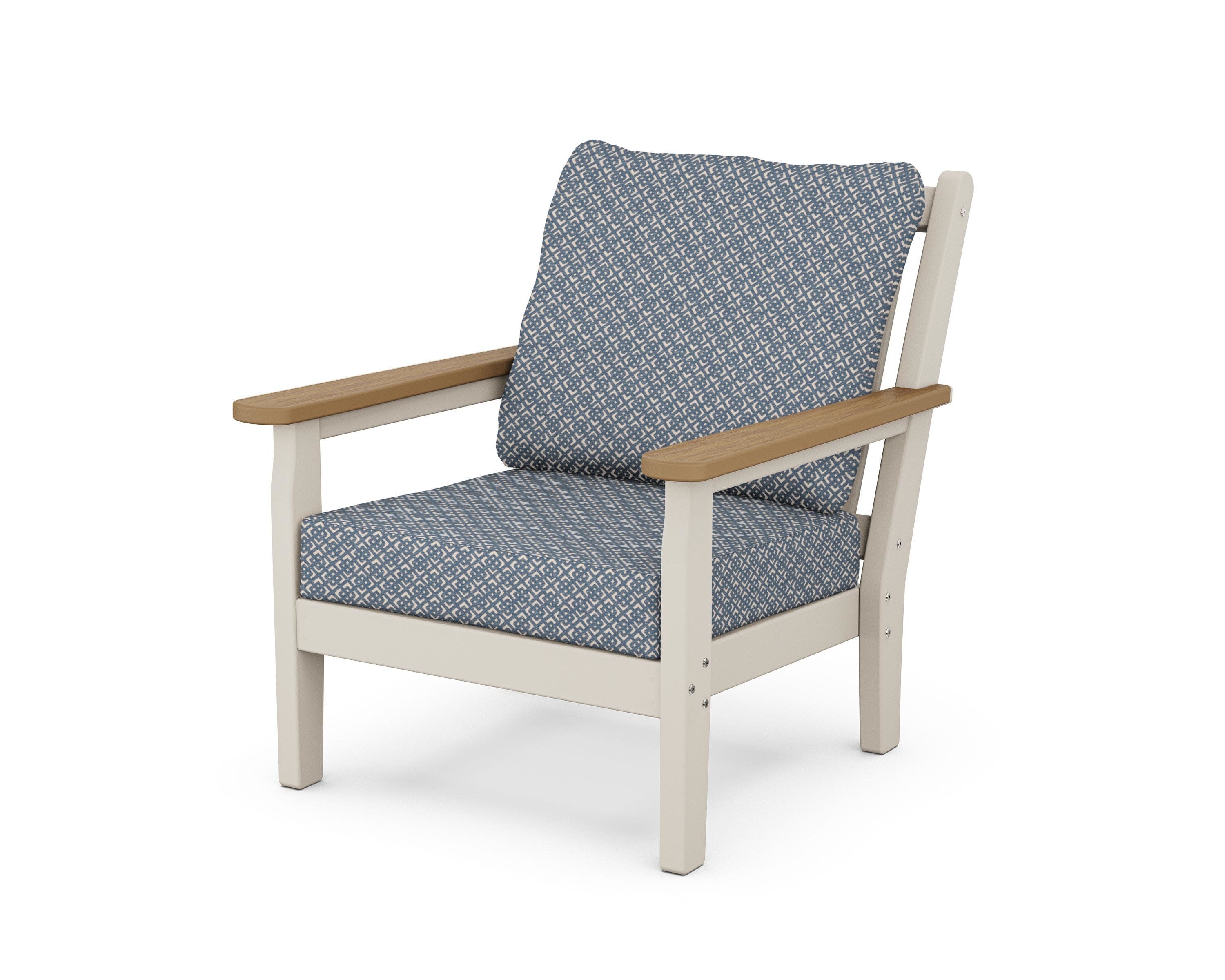 Chippendale Deep Seating Chair in Sand / Natural / Hopscotch