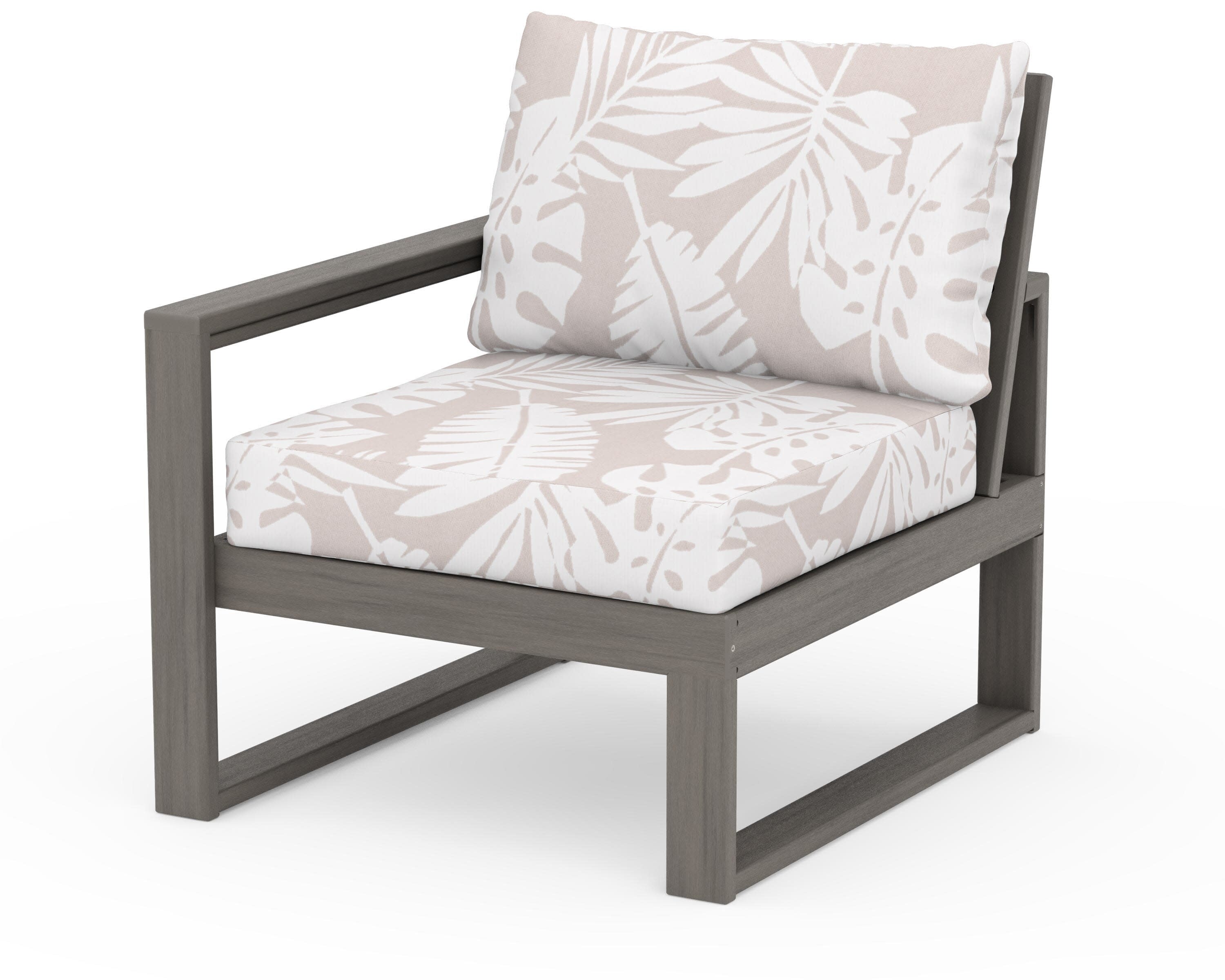 EDGE Modular Left Arm Chair in Driftwood / Leaf Dune Burlap