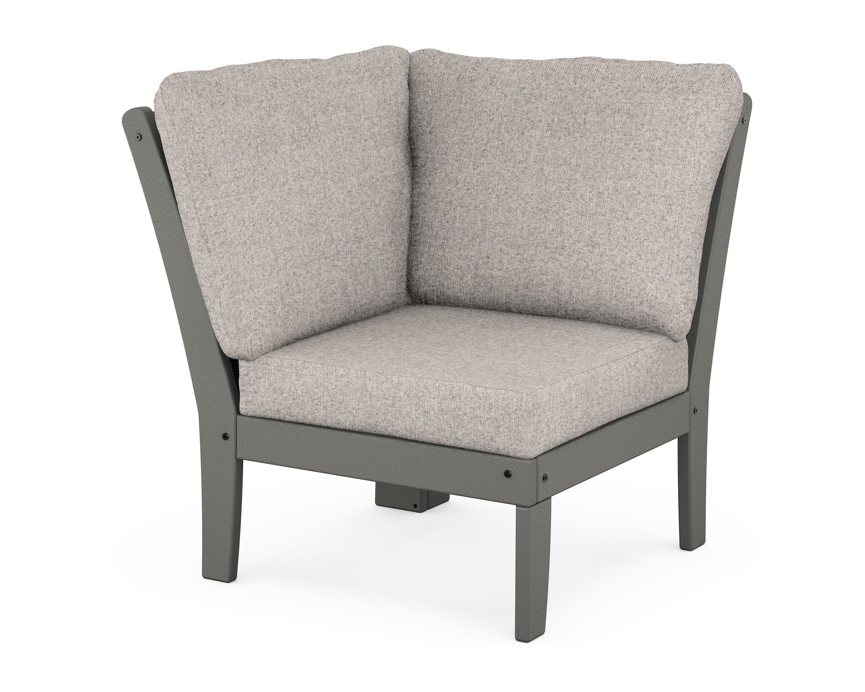 Braxton Modular Corner Chair in Slate Grey / Weathered Tweed